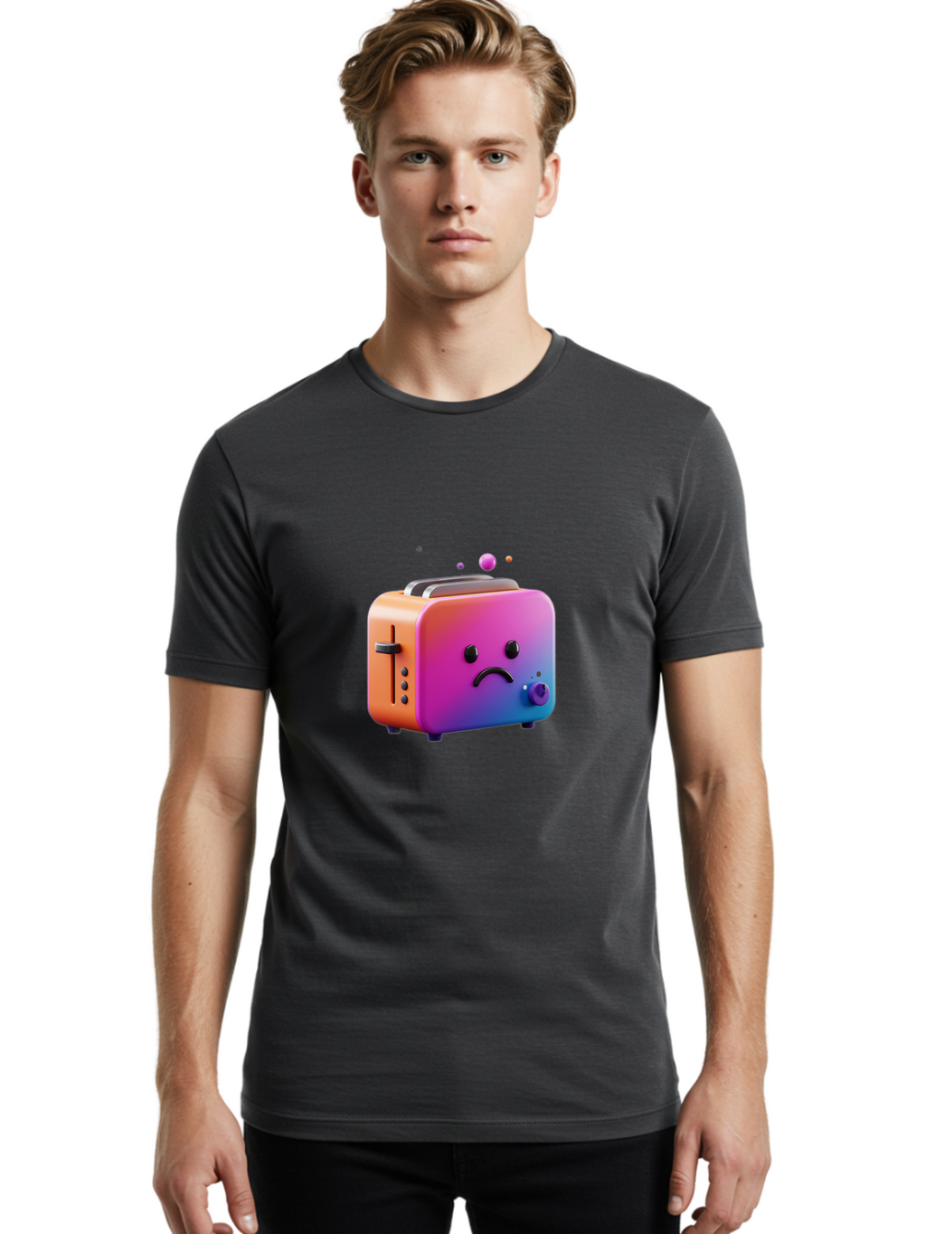Sad-Toaster-3 Men'S Graphic Tee, 100% Cotton, Comfortable Casual Summer Wear, Machine Washable, Vintage Camera, Old Camera, Antique Camera, Black Camera, Classic Photography, Photography Equipment, Nostalgic Device, Film Camera, Camera Art Ban409
