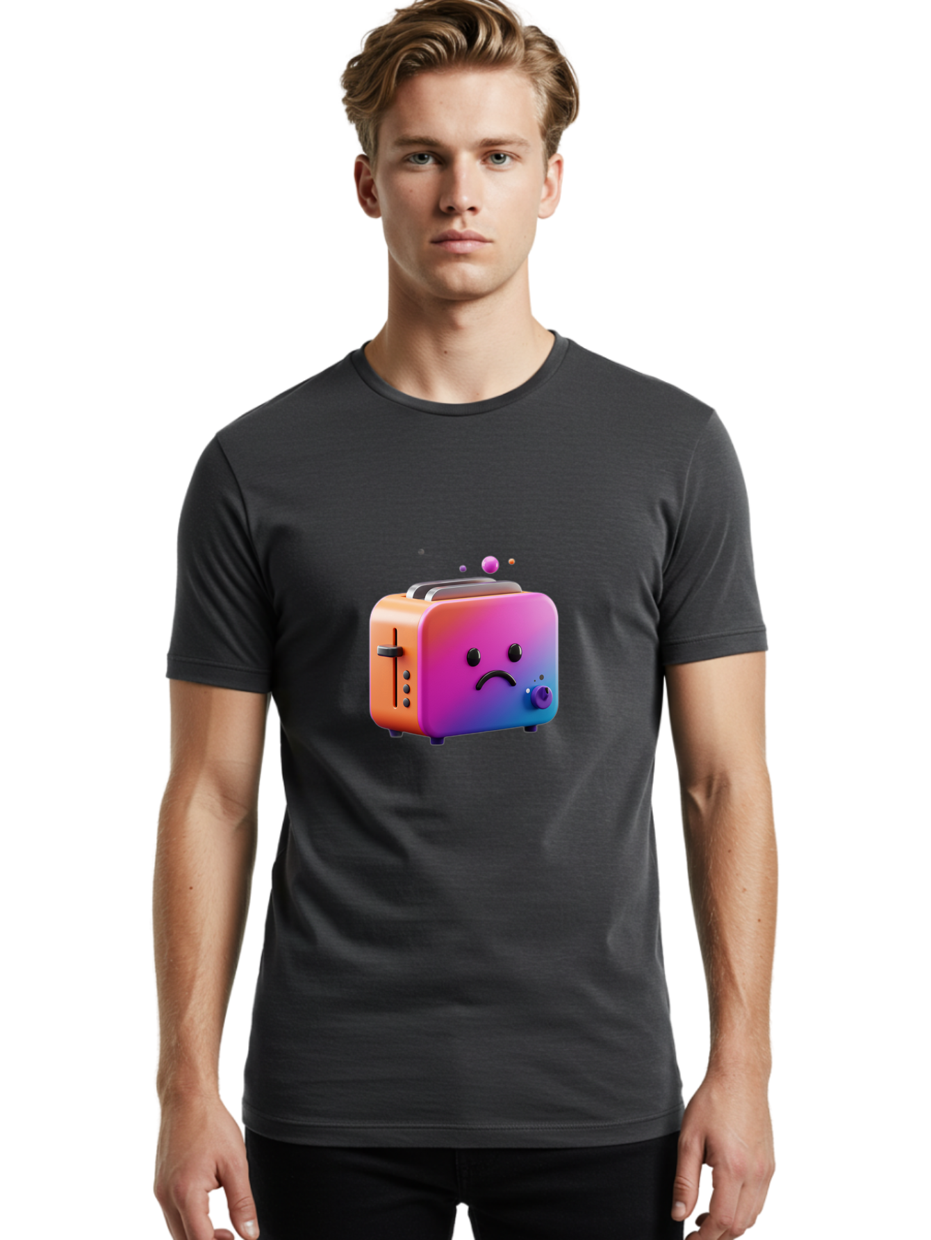 Sad-Toaster-3 Men'S Graphic Tee, 100% Cotton, Comfortable Casual Summer Wear, Machine Washable, Vintage Camera, Old Camera, Antique Camera, Black Camera, Classic Photography, Photography Equipment, Nostalgic Device, Film Camera, Camera Art Ban409