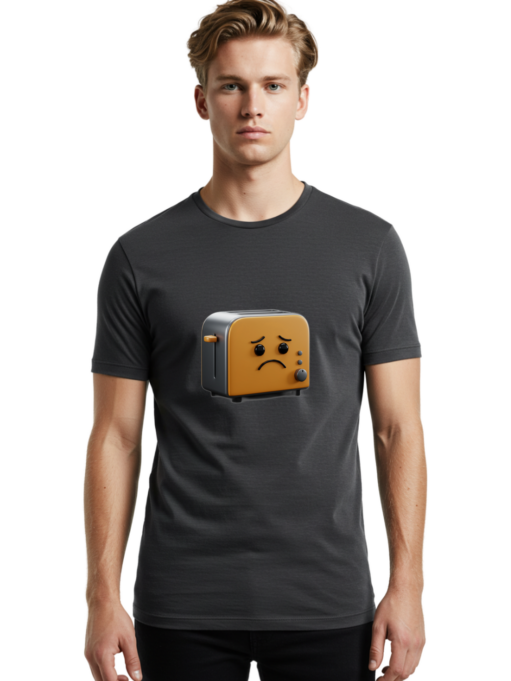 Sad-Toaster-6 Men'S Graphic Tee, 100% Cotton, Comfortable Casual Summer Wear, Machine Washable, Vintage Camera, Old Camera, Antique Camera, Black Camera, Classic Photography, Photography Equipment, Nostalgic Device, Film Camera, Camera Art Ban412