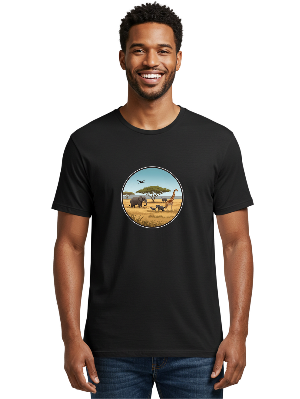 Savannah-Animals Men'S Graphic Tee, 100% Cotton, Comfortable Casual Summer Wear, Machine Washable, Vintage Camera, Old Camera, Antique Camera, Black Camera, Classic Photography, Photography Equipment, Nostalgic Device, Film Camera, Camera Art Ban429