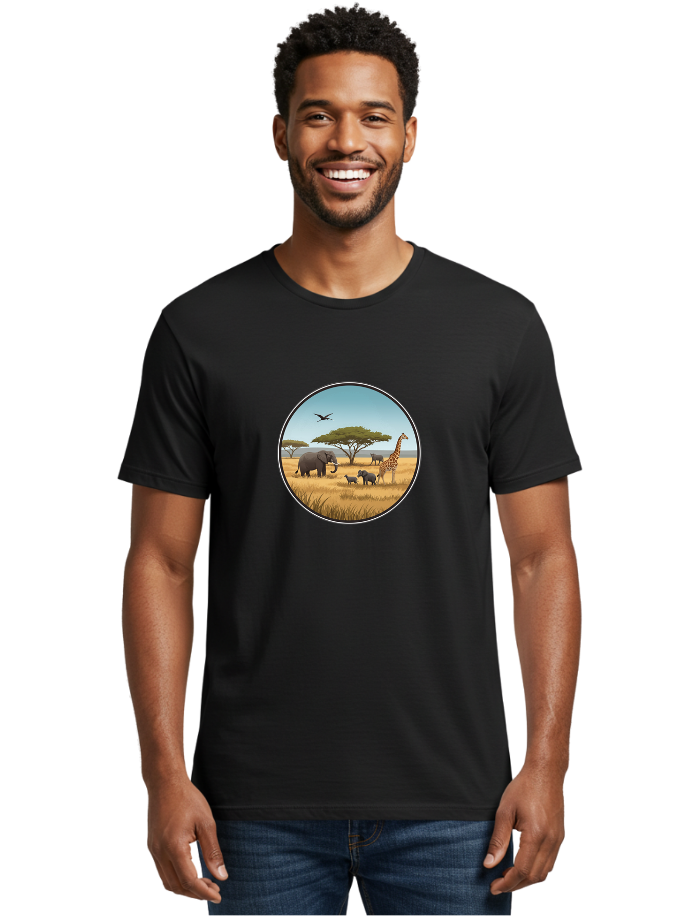Savannah-Animals Men'S Graphic Tee, 100% Cotton, Comfortable Casual Summer Wear, Machine Washable, Vintage Camera, Old Camera, Antique Camera, Black Camera, Classic Photography, Photography Equipment, Nostalgic Device, Film Camera, Camera Art Ban429