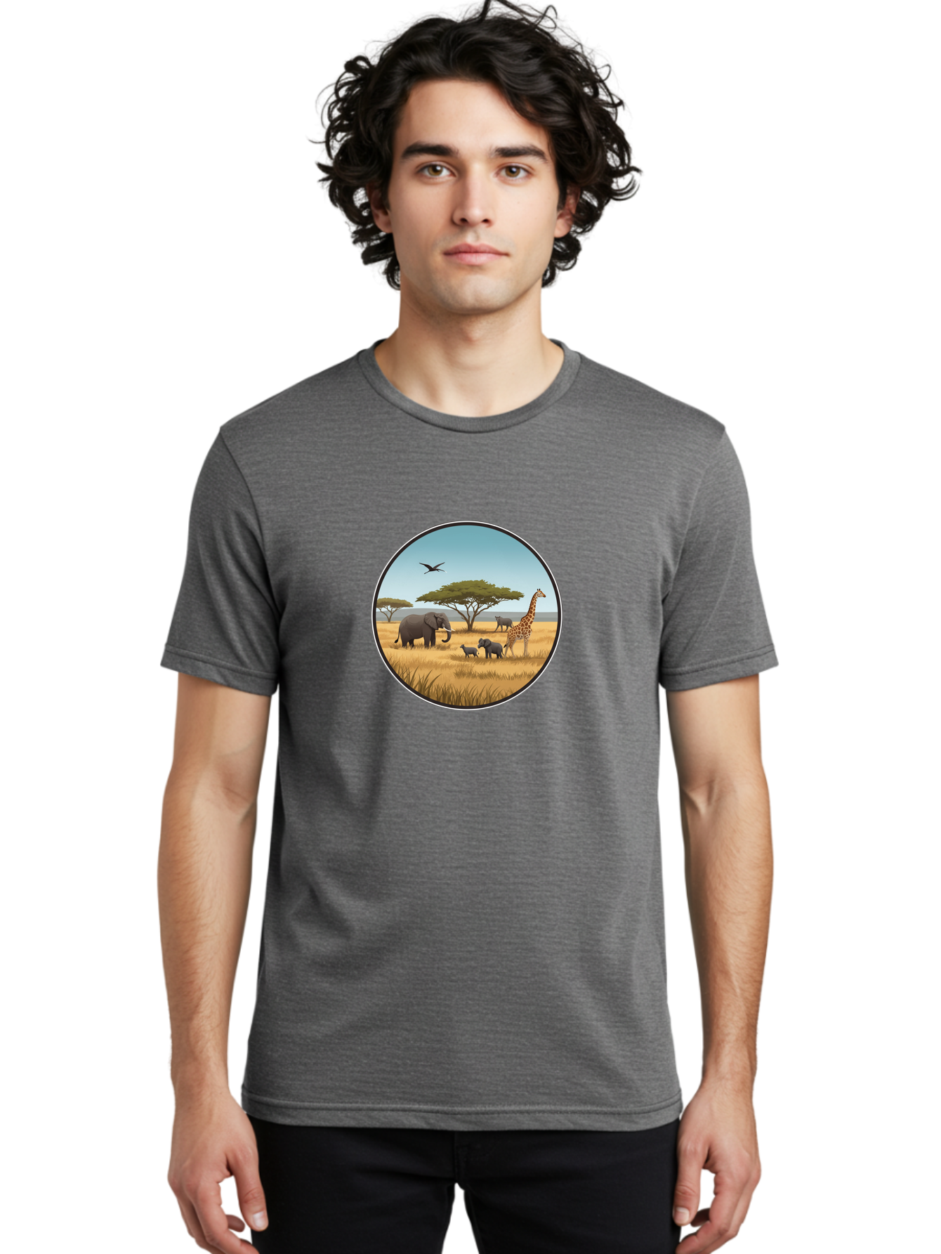 Savannah-Animals Men'S Graphic Tee, 100% Cotton, Comfortable Casual Summer Wear, Machine Washable, Vintage Camera, Old Camera, Antique Camera, Black Camera, Classic Photography, Photography Equipment, Nostalgic Device, Film Camera, Camera Art Ban429