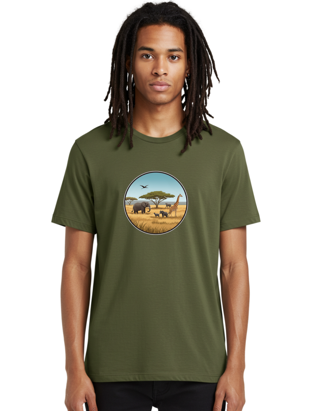 Savannah-Animals Men'S Graphic Tee, 100% Cotton, Comfortable Casual Summer Wear, Machine Washable, Vintage Camera, Old Camera, Antique Camera, Black Camera, Classic Photography, Photography Equipment, Nostalgic Device, Film Camera, Camera Art Ban429