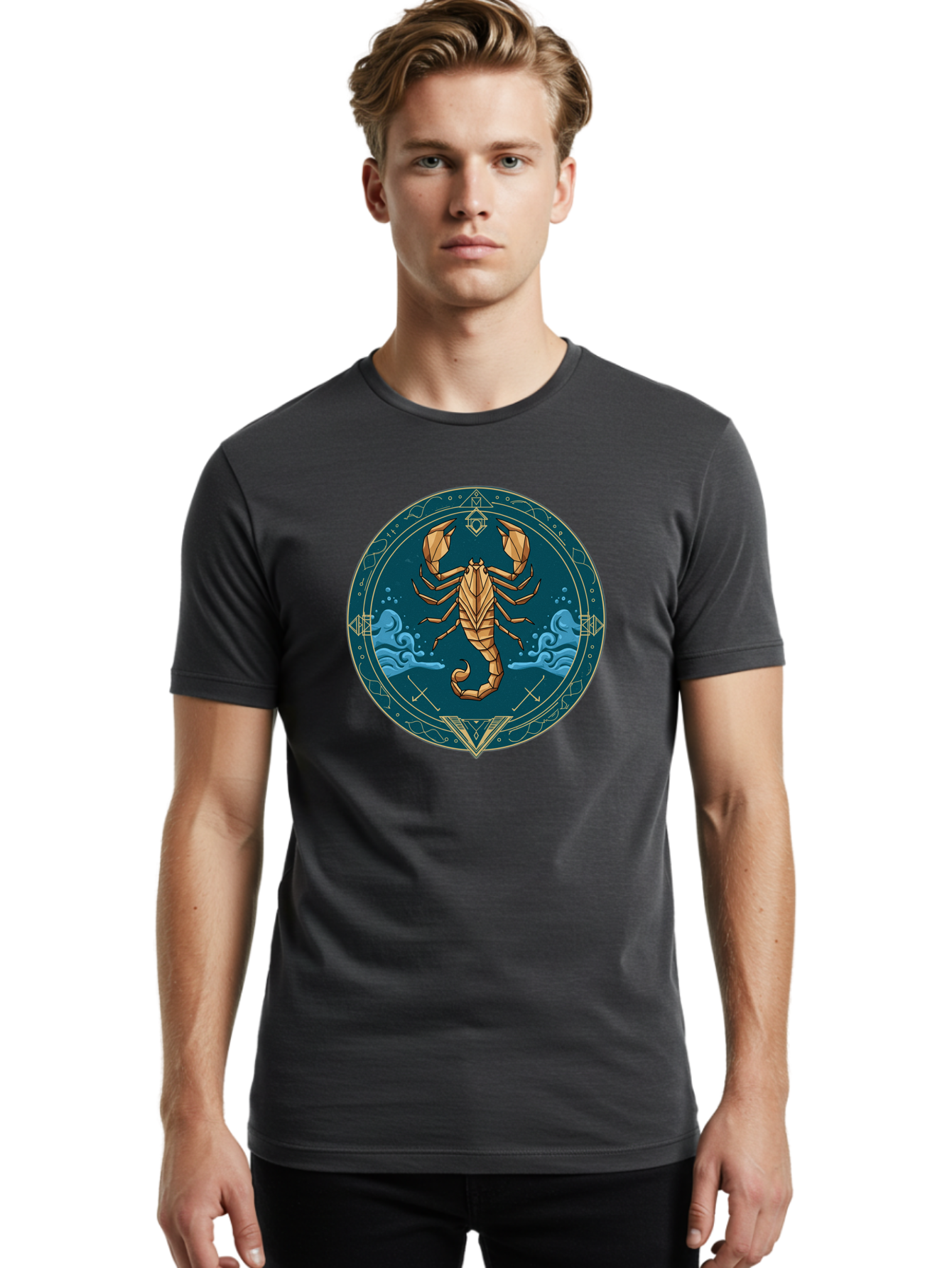 Scorpio-Zodiac-Symbol Men'S Graphic Tee, 100% Cotton, Comfortable Casual Summer Wear, Machine Washable, Vintage Camera, Old Camera, Antique Camera, Black Camera, Classic Photography, Photography Equipment, Nostalgic Device, Film Camera, Ban433