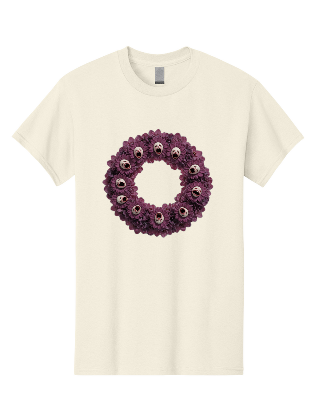 Scream-Faces-Wreath Men'S Graphic Tee, 100% Cotton, Comfortable Casual Summer Wear, Machine Washable, Vintage Camera, Old Camera, Antique Camera, Black Camera, Classic Photography, Photography Equipment, Nostalgic Device, Film Camera, Ban436