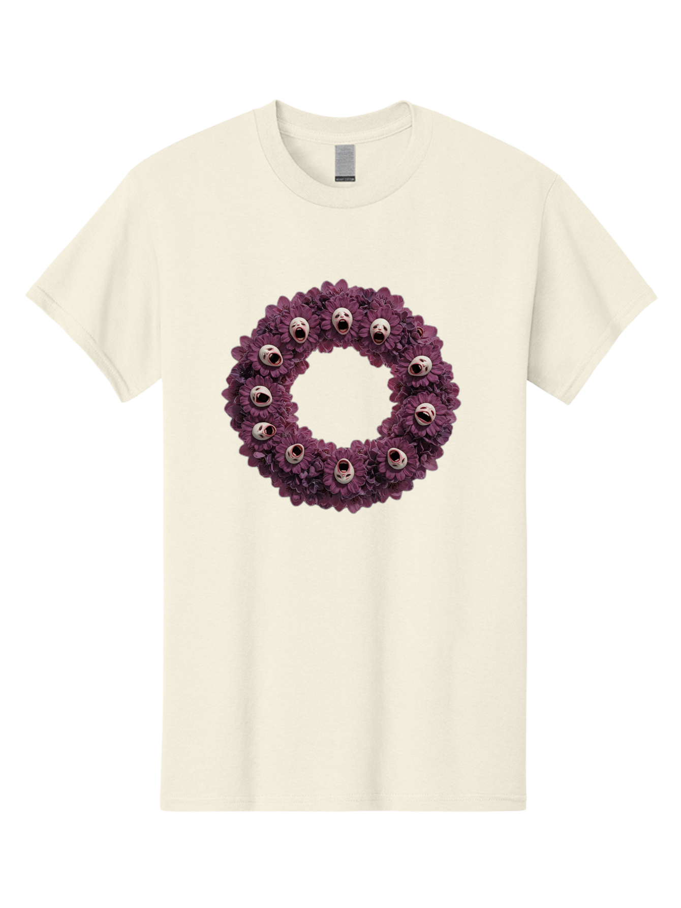 Scream-Faces-Wreath Men'S Graphic Tee, 100% Cotton, Comfortable Casual Summer Wear, Machine Washable, Vintage Camera, Old Camera, Antique Camera, Black Camera, Classic Photography, Photography Equipment, Nostalgic Device, Film Camera, Ban436