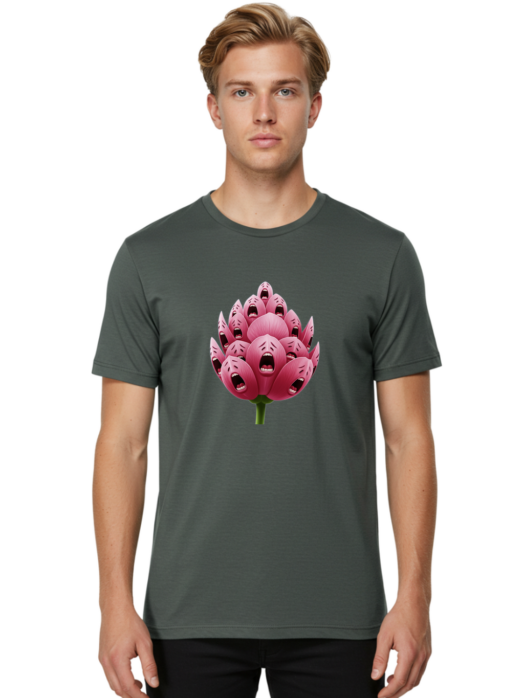 Screaming-Flower-1 Men'S Graphic Tee, 100% Cotton, Comfortable Casual Summer Wear, Machine Washable, Vintage Camera, Old Camera, Antique Camera, Black Camera, Classic Photography, Photography Equipment, Nostalgic Device, Film Camera, Ban437
