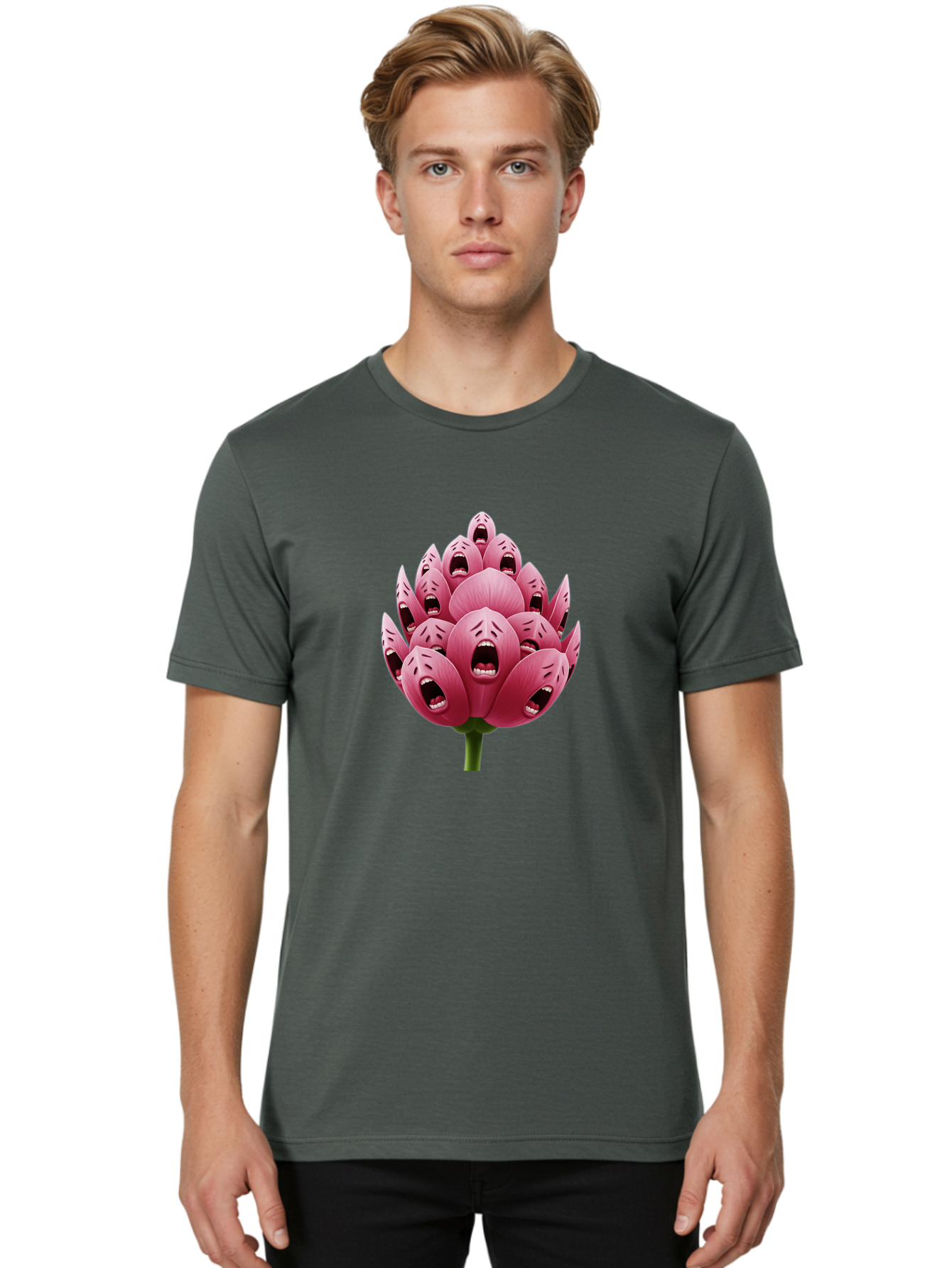 Screaming-Flower-1 Men'S Graphic Tee, 100% Cotton, Comfortable Casual Summer Wear, Machine Washable, Vintage Camera, Old Camera, Antique Camera, Black Camera, Classic Photography, Photography Equipment, Nostalgic Device, Film Camera, Ban437