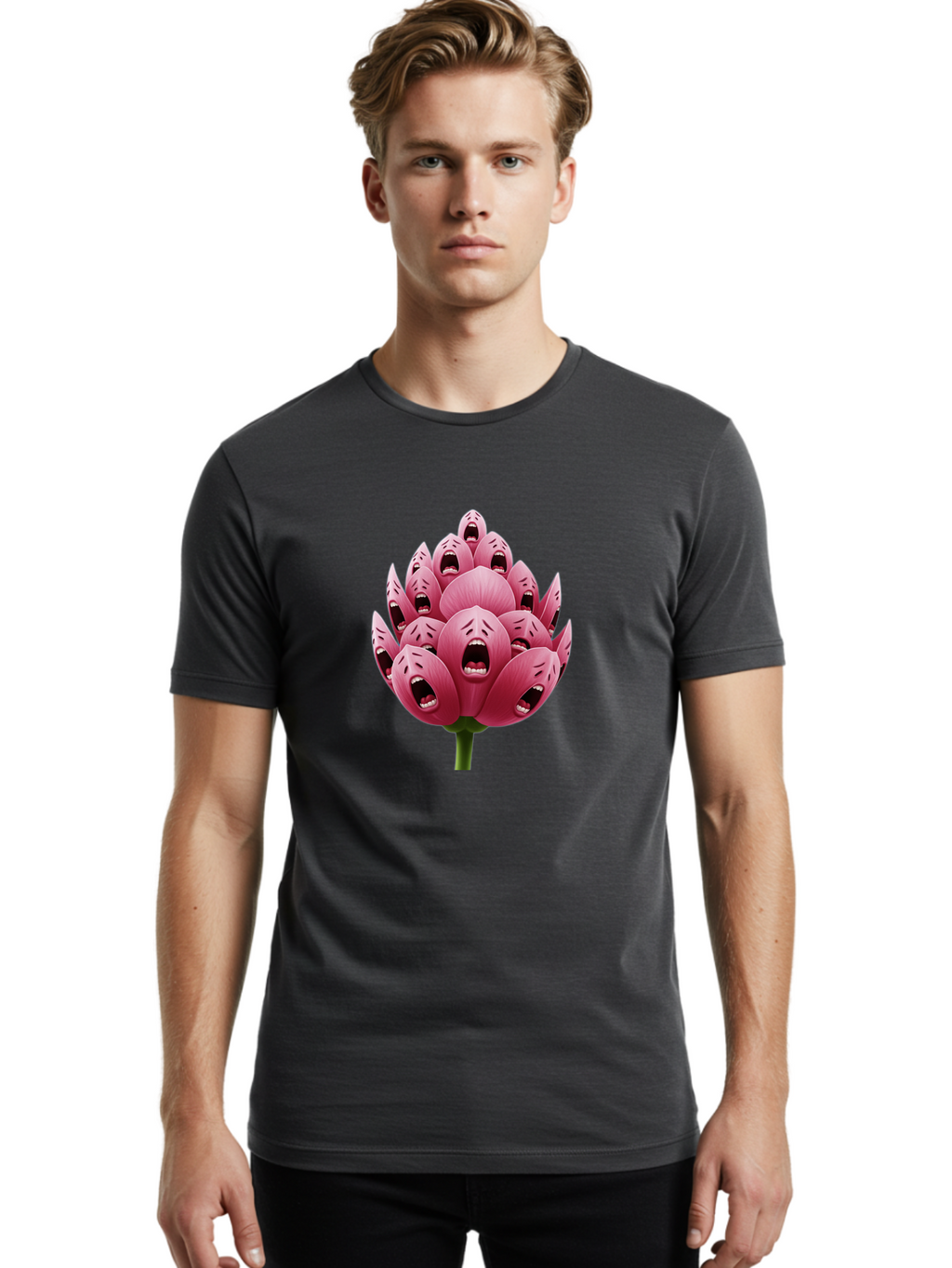 Screaming-Flower-1 Men'S Graphic Tee, 100% Cotton, Comfortable Casual Summer Wear, Machine Washable, Vintage Camera, Old Camera, Antique Camera, Black Camera, Classic Photography, Photography Equipment, Nostalgic Device, Film Camera, Ban437