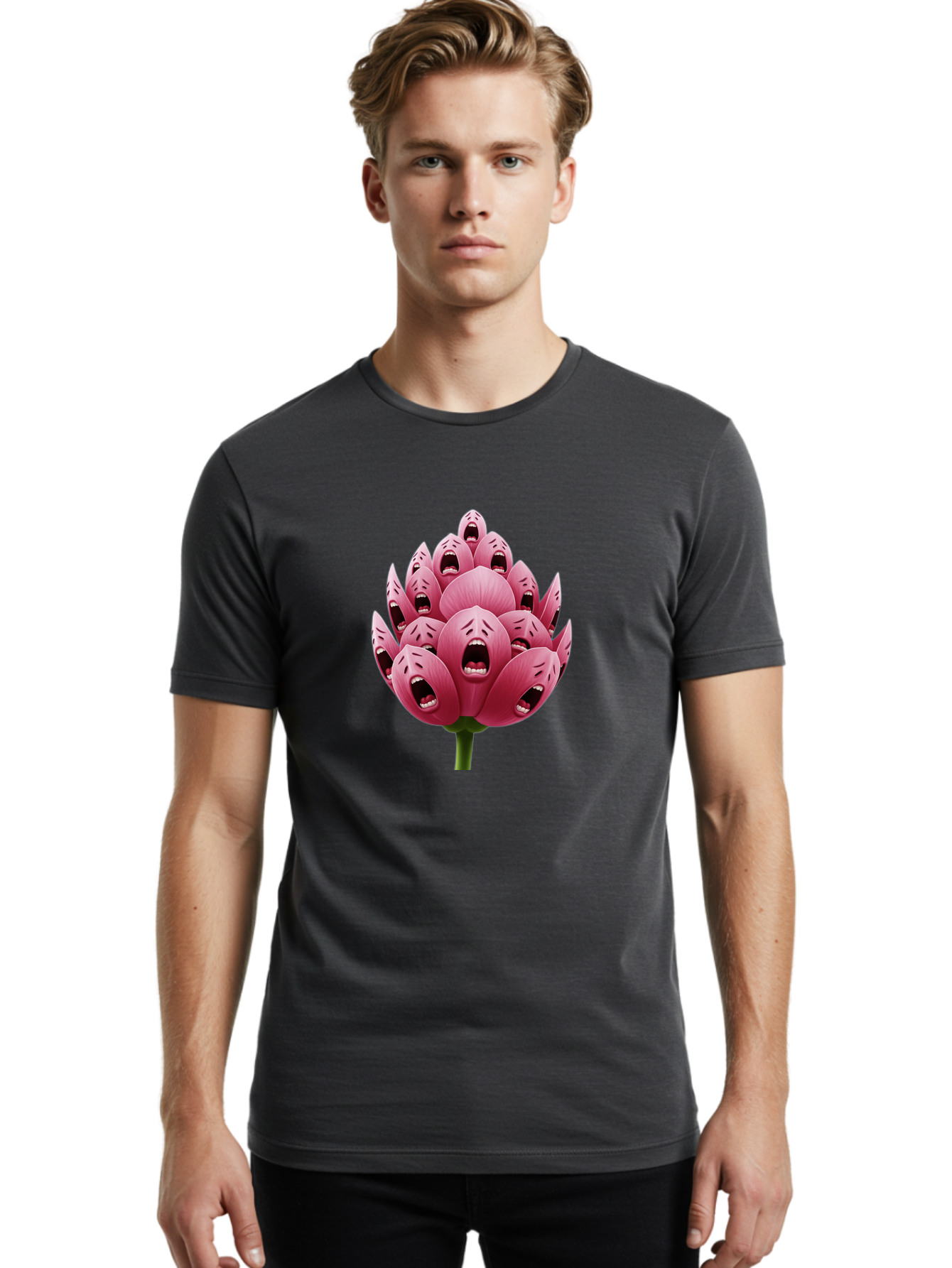 Screaming-Flower-1 Men'S Graphic Tee, 100% Cotton, Comfortable Casual Summer Wear, Machine Washable, Vintage Camera, Old Camera, Antique Camera, Black Camera, Classic Photography, Photography Equipment, Nostalgic Device, Film Camera, Ban437