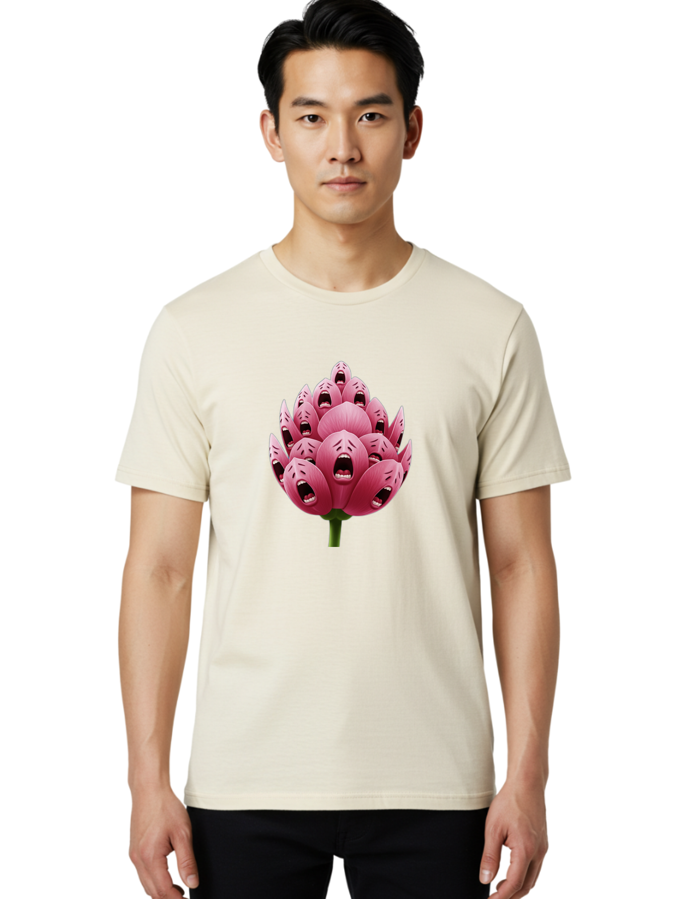 Screaming-Flower-1 Men'S Graphic Tee, 100% Cotton, Comfortable Casual Summer Wear, Machine Washable, Vintage Camera, Old Camera, Antique Camera, Black Camera, Classic Photography, Photography Equipment, Nostalgic Device, Film Camera, Ban437