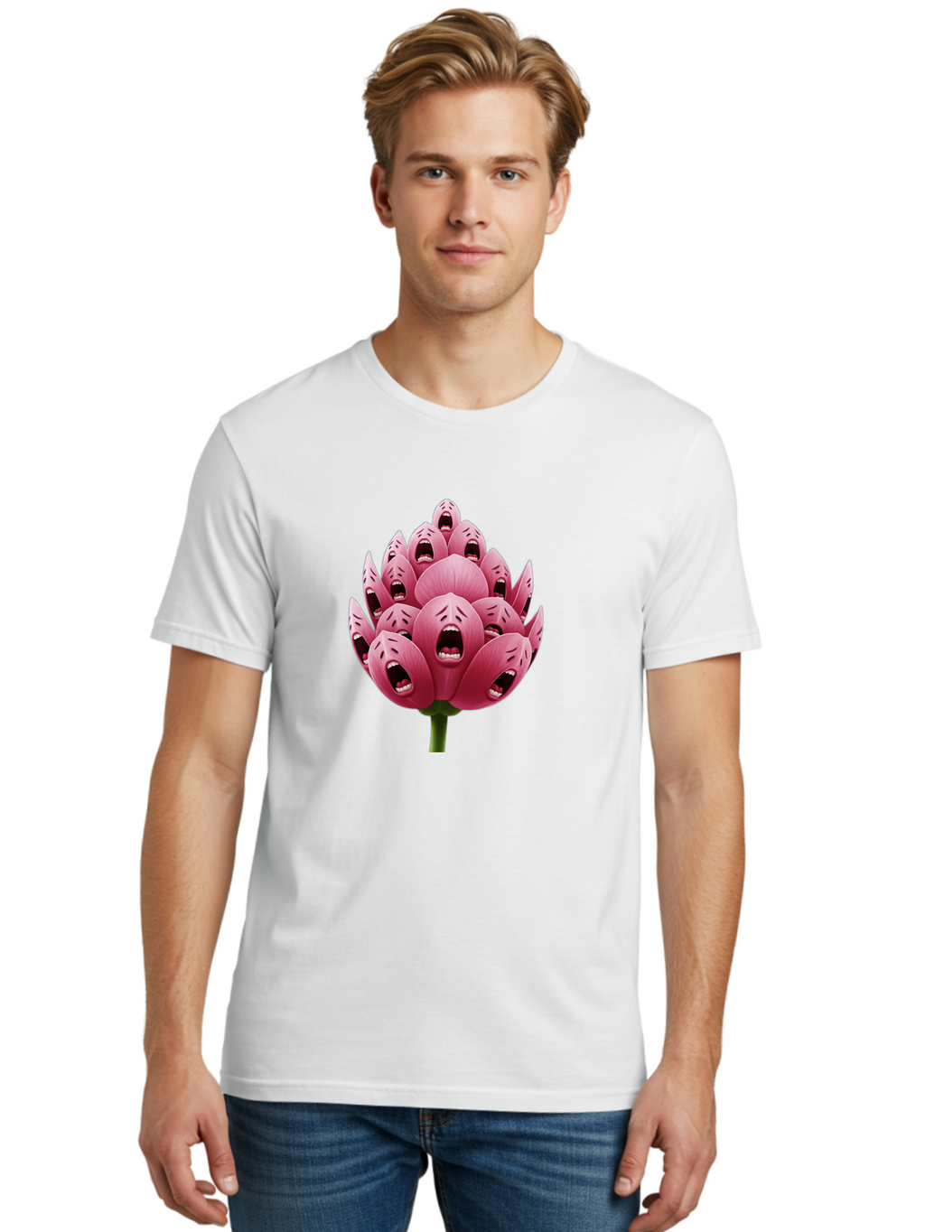 Screaming-Flower-1 Men'S Graphic Tee, 100% Cotton, Comfortable Casual Summer Wear, Machine Washable, Vintage Camera, Old Camera, Antique Camera, Black Camera, Classic Photography, Photography Equipment, Nostalgic Device, Film Camera, Ban437