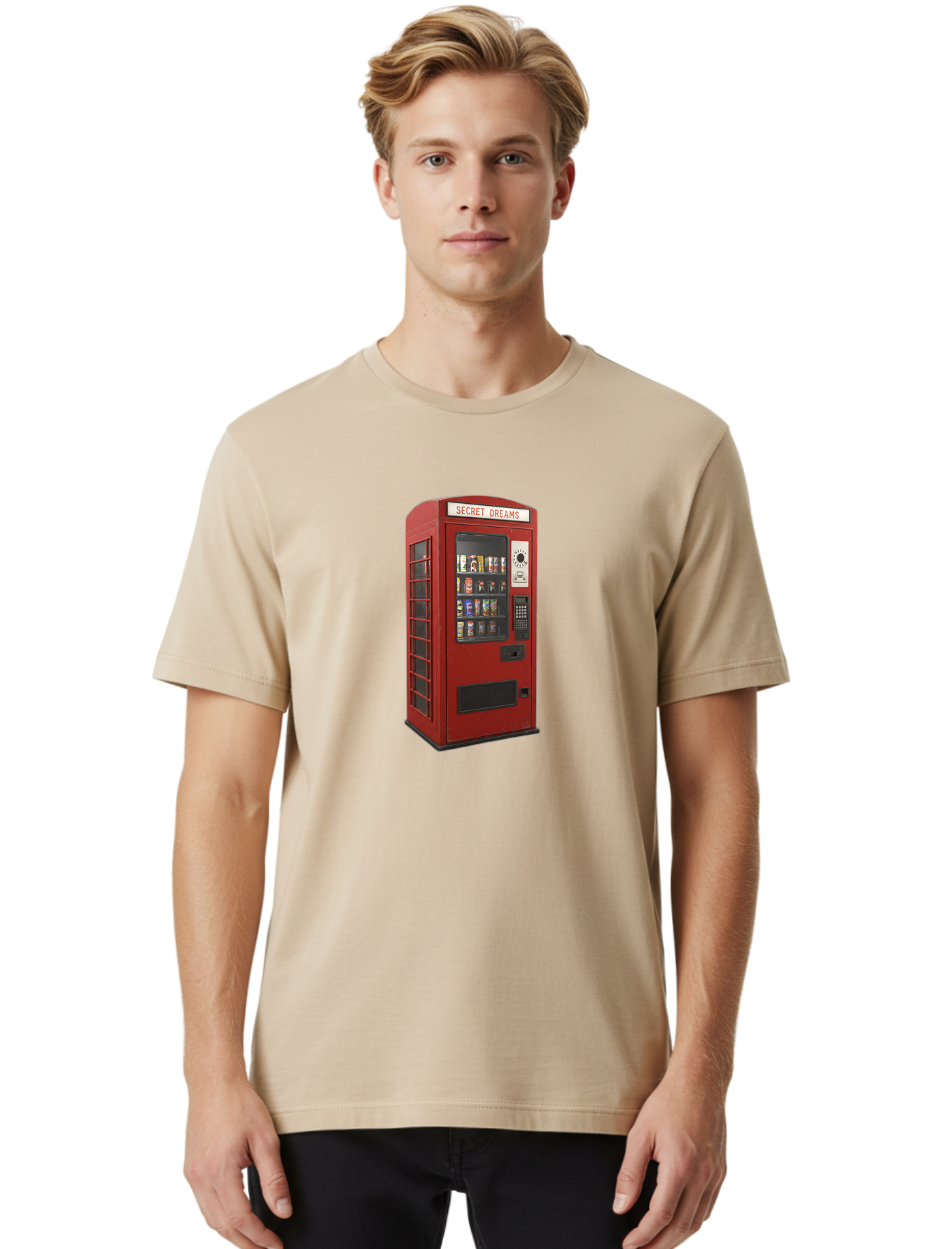 Secret-Dreams-Vending-Machine Men'S Graphic Tee, 100% Cotton, Comfortable Casual Summer Wear, Machine Washable, Vintage Camera, Old Camera, Antique Camera, Black Camera, Classic Photography, Photography Equipment, Nostalgic Device, Ban440