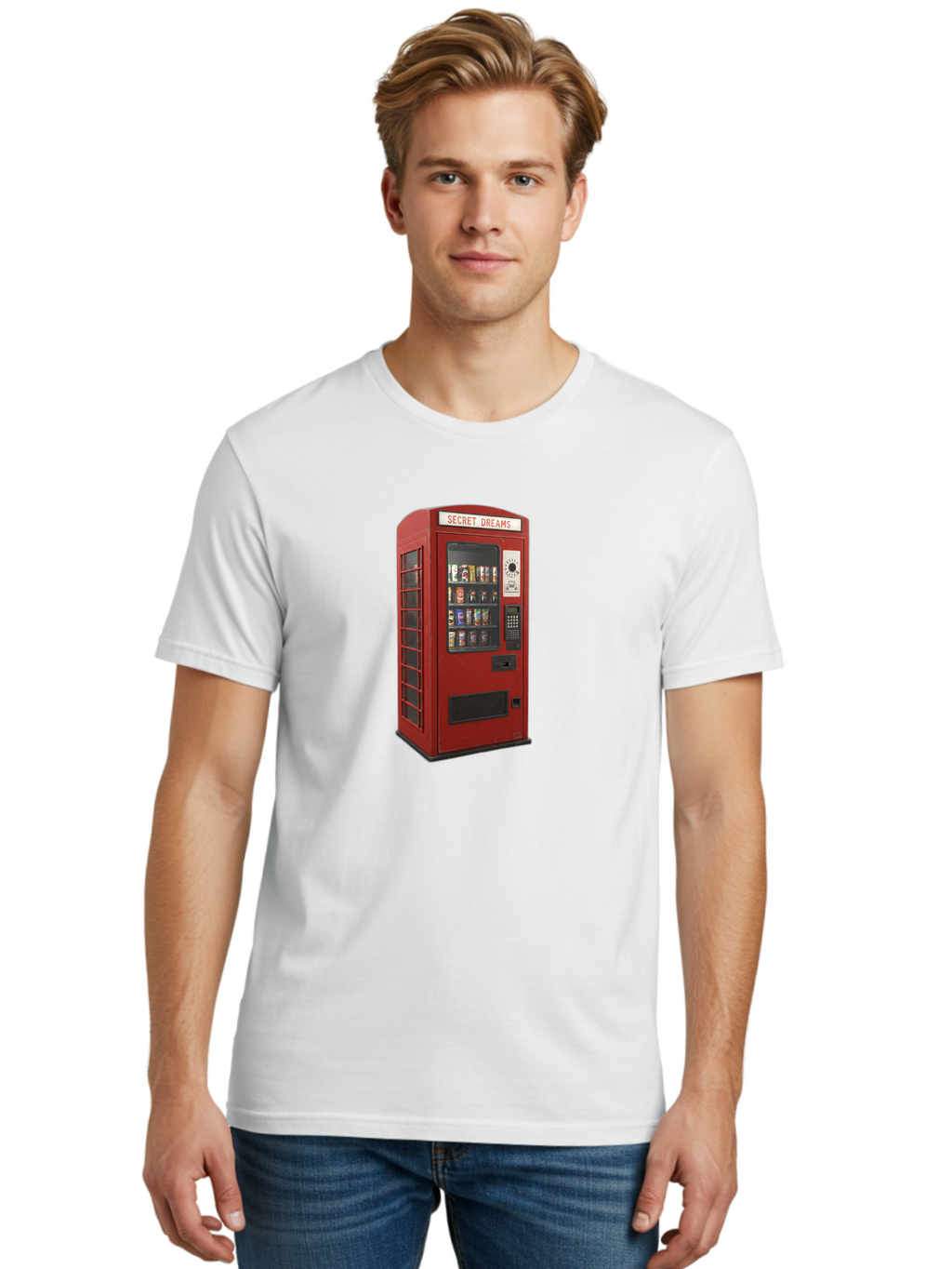 Secret-Dreams-Vending-Machine Men'S Graphic Tee, 100% Cotton, Comfortable Casual Summer Wear, Machine Washable, Vintage Camera, Old Camera, Antique Camera, Black Camera, Classic Photography, Photography Equipment, Nostalgic Device, Ban440