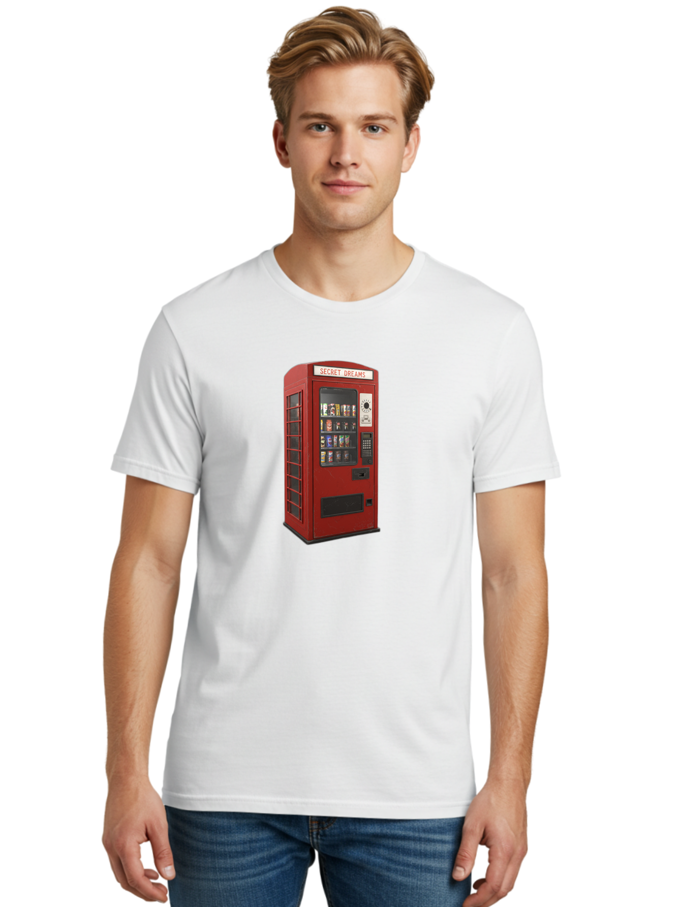 Secret-Dreams-Vending-Machine Men'S Graphic Tee, 100% Cotton, Comfortable Casual Summer Wear, Machine Washable, Vintage Camera, Old Camera, Antique Camera, Black Camera, Classic Photography, Photography Equipment, Nostalgic Device, Ban440