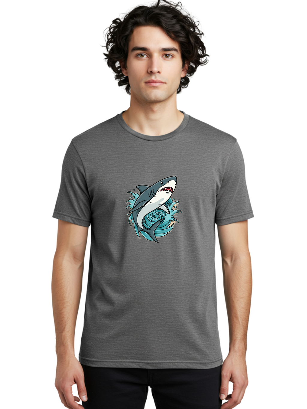 Shark-Attack Men'S Graphic Tee, 100% Cotton, Comfortable Casual Summer Wear, Machine Washable, Vintage Camera, Old Camera, Antique Camera, Black Camera, Classic Photography, Photography Equipment, Nostalgic Device, Film Camera, Camera Art Ban446