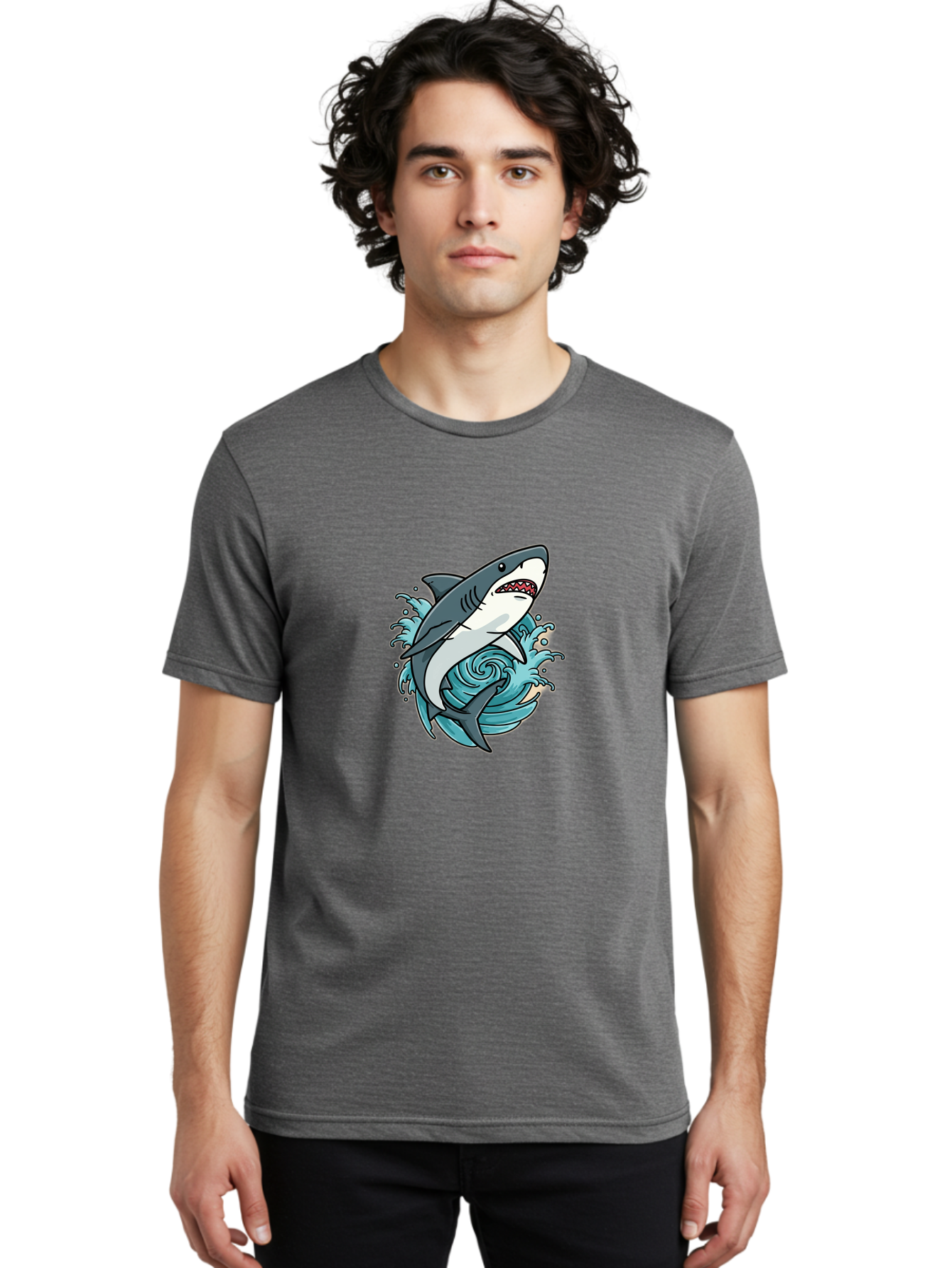 Shark-Attack Men'S Graphic Tee, 100% Cotton, Comfortable Casual Summer Wear, Machine Washable, Vintage Camera, Old Camera, Antique Camera, Black Camera, Classic Photography, Photography Equipment, Nostalgic Device, Film Camera, Camera Art Ban446