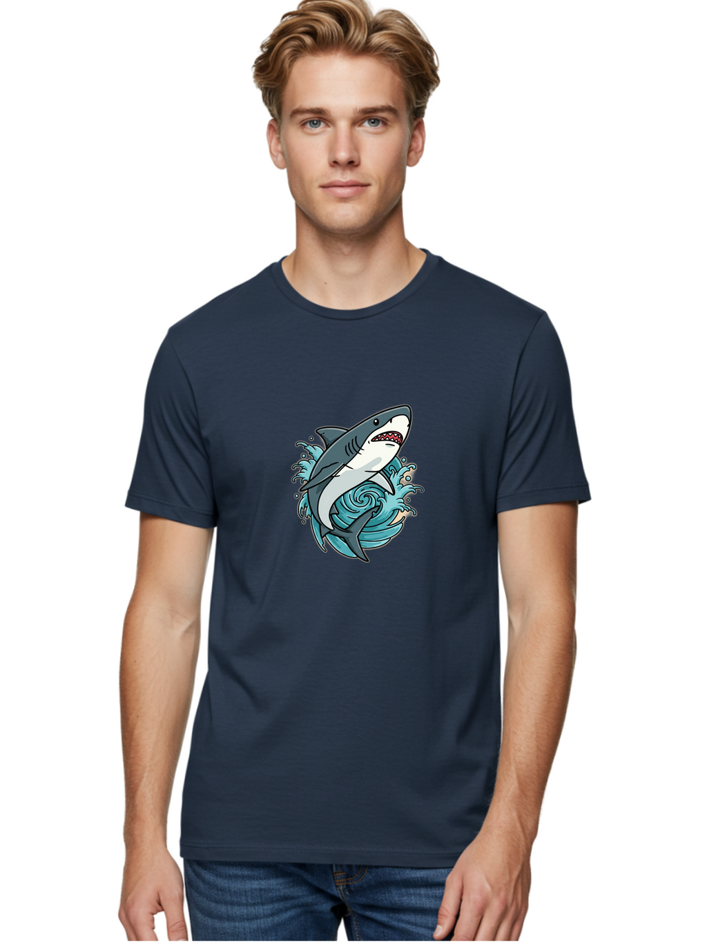 Shark-Attack Men'S Graphic Tee, 100% Cotton, Comfortable Casual Summer Wear, Machine Washable, Vintage Camera, Old Camera, Antique Camera, Black Camera, Classic Photography, Photography Equipment, Nostalgic Device, Film Camera, Camera Art Ban446