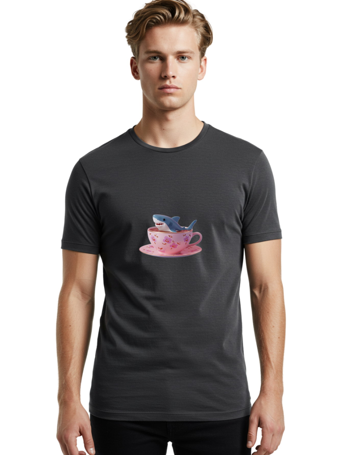 Shark-Tea-Cup Men'S Graphic Tee, 100% Cotton, Comfortable Casual Summer Wear, Machine Washable, Vintage Camera, Old Camera, Antique Camera, Black Camera, Classic Photography, Photography Equipment, Nostalgic Device, Film Camera, Camera Art Ban449
