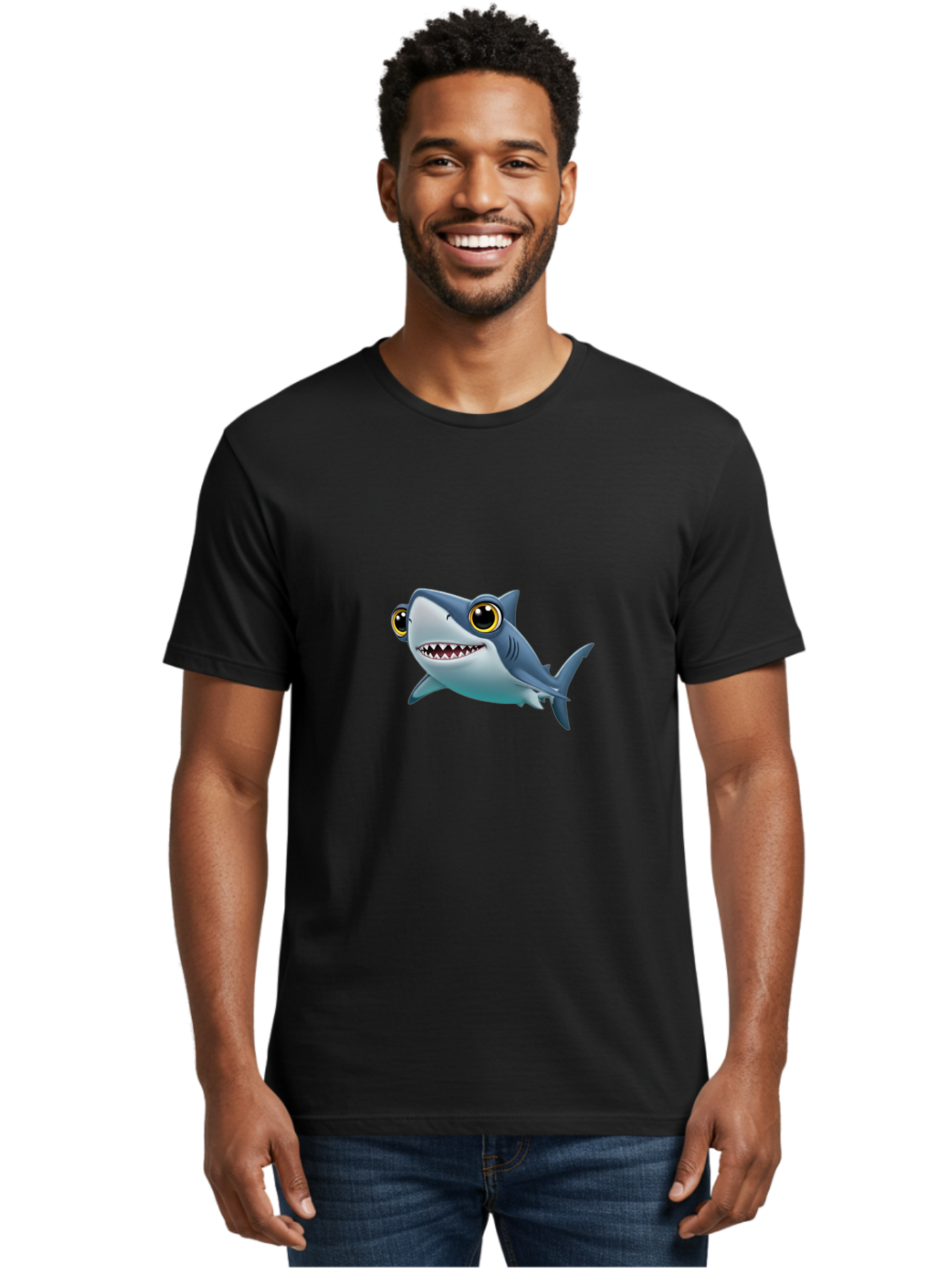 Shark Men'S Graphic Tee, 100% Cotton, Comfortable Casual Summer Wear, Machine Washable, Vintage Camera, Old Camera, Antique Camera, Black Camera, Classic Photography, Photography Equipment, Nostalgic Device, Film Camera, Camera Art Ban450