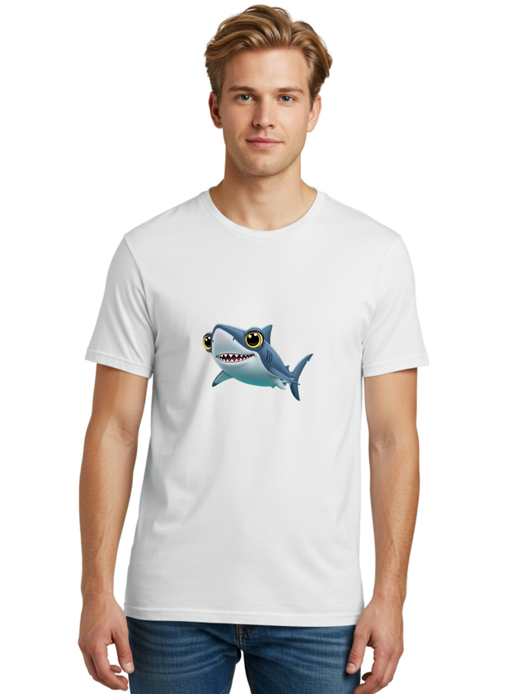 Shark Men'S Graphic Tee, 100% Cotton, Comfortable Casual Summer Wear, Machine Washable, Vintage Camera, Old Camera, Antique Camera, Black Camera, Classic Photography, Photography Equipment, Nostalgic Device, Film Camera, Camera Art Ban450
