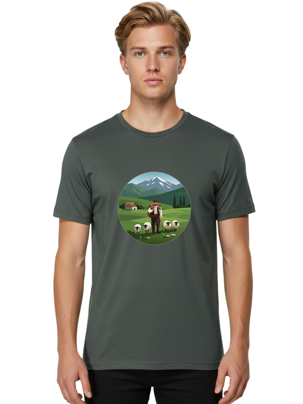 Shepherd Men'S Graphic Tee, 100% Cotton, Comfortable Casual Summer Wear, Machine Washable, Vintage Camera, Old Camera, Antique Camera, Black Camera, Classic Photography, Photography Equipment, Nostalgic Device, Film Camera, Camera Art Ban453
