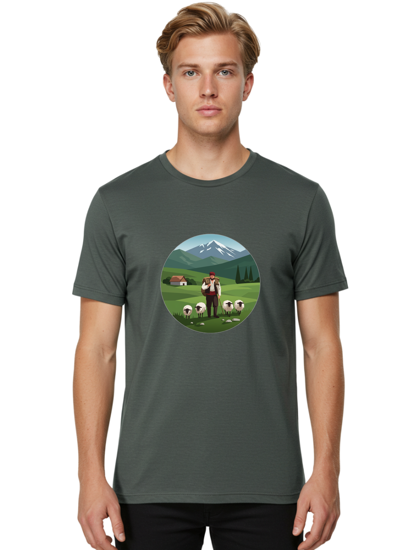 Shepherd Men'S Graphic Tee, 100% Cotton, Comfortable Casual Summer Wear, Machine Washable, Vintage Camera, Old Camera, Antique Camera, Black Camera, Classic Photography, Photography Equipment, Nostalgic Device, Film Camera, Camera Art Ban453