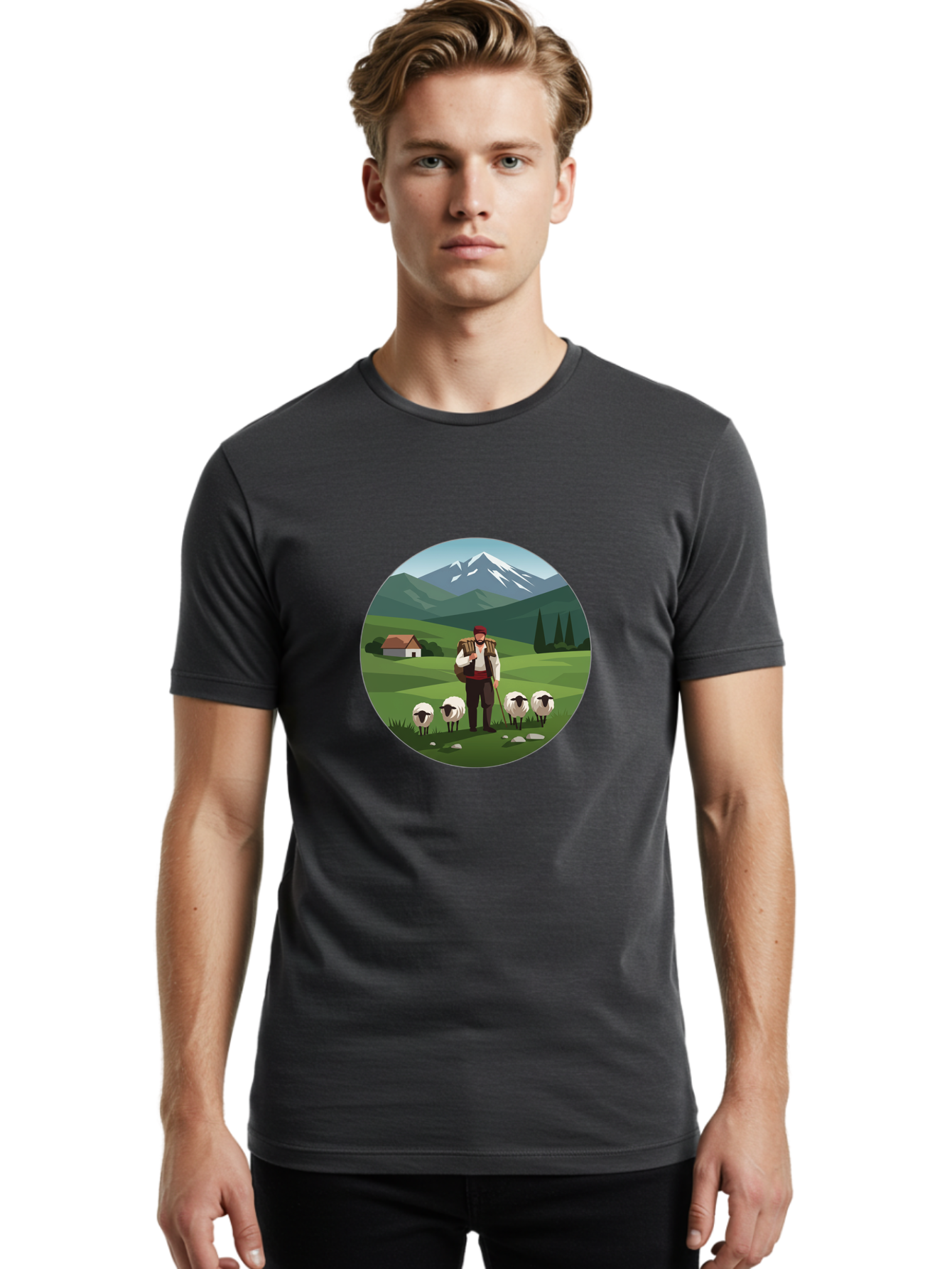 Shepherd Men'S Graphic Tee, 100% Cotton, Comfortable Casual Summer Wear, Machine Washable, Vintage Camera, Old Camera, Antique Camera, Black Camera, Classic Photography, Photography Equipment, Nostalgic Device, Film Camera, Camera Art Ban453