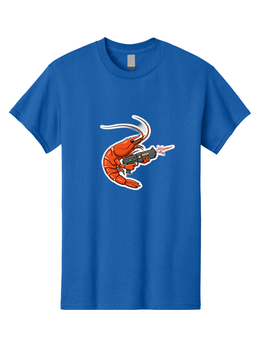 Shrimp-With-Gun-2 Men'S Graphic Tee, 100% Cotton, Comfortable Casual Summer Wear, Machine Washable, Vintage Camera, Old Camera, Antique Camera, Black Camera, Classic Photography, Photography Equipment, Nostalgic Device, Film Camera, Camera Art Ban461