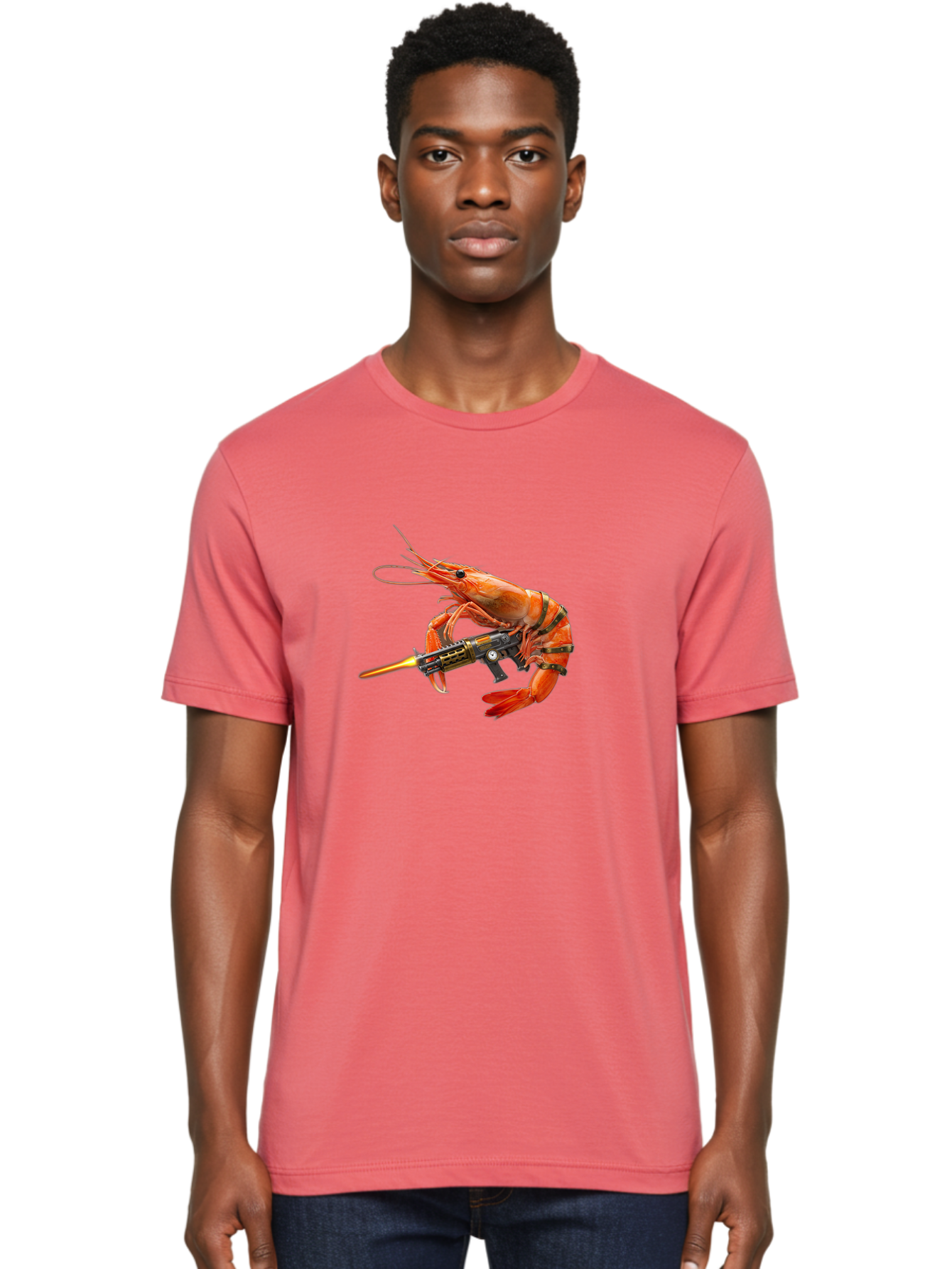 Shrimp-With-Gun Men'S Graphic Tee, 100% Cotton, Comfortable Casual Summer Wear, Machine Washable, Vintage Camera, Old Camera, Antique Camera, Black Camera, Classic Photography, Photography Equipment, Nostalgic Device, Film Camera, Camera Art Ban462