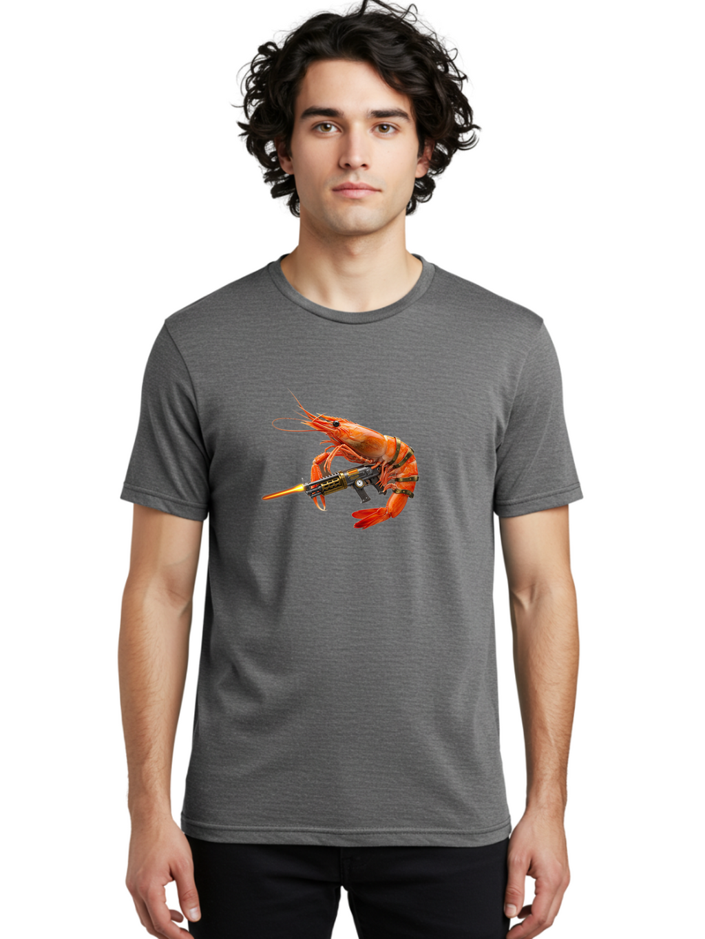 Shrimp-With-Gun Men'S Graphic Tee, 100% Cotton, Comfortable Casual Summer Wear, Machine Washable, Vintage Camera, Old Camera, Antique Camera, Black Camera, Classic Photography, Photography Equipment, Nostalgic Device, Film Camera, Camera Art Ban462