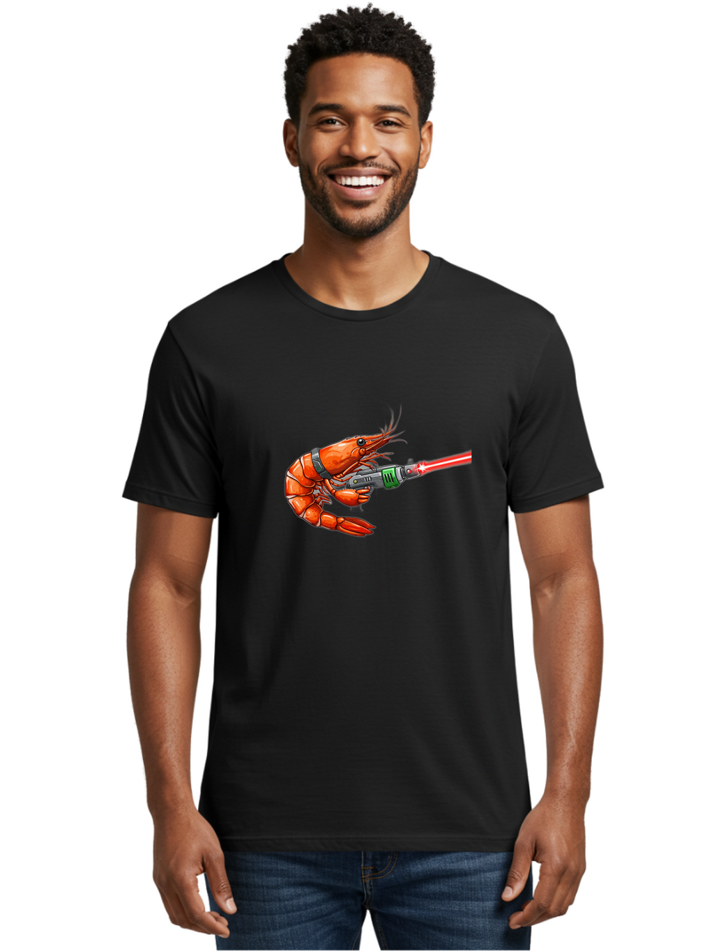 Shrimp-With-Laser-Gun Men'S Graphic Tee, 100% Cotton, Comfortable Casual Summer Wear, Machine Washable, Vintage Camera, Old Camera, Antique Camera, Black Camera, Classic Photography, Photography Equipment, Nostalgic Device, Film Camera, Ban463