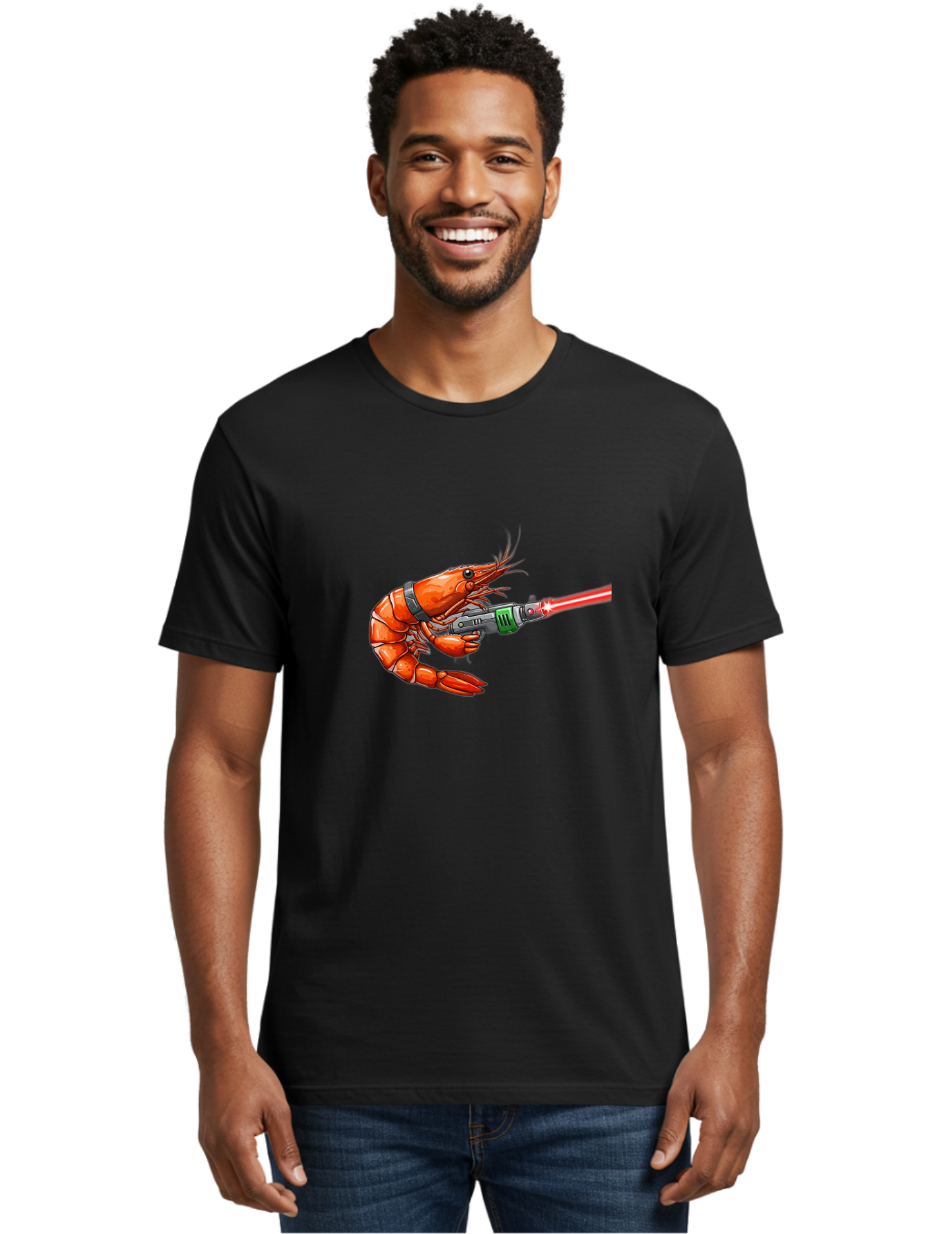 Shrimp-With-Laser-Gun Men'S Graphic Tee, 100% Cotton, Comfortable Casual Summer Wear, Machine Washable, Vintage Camera, Old Camera, Antique Camera, Black Camera, Classic Photography, Photography Equipment, Nostalgic Device, Film Camera, Ban463