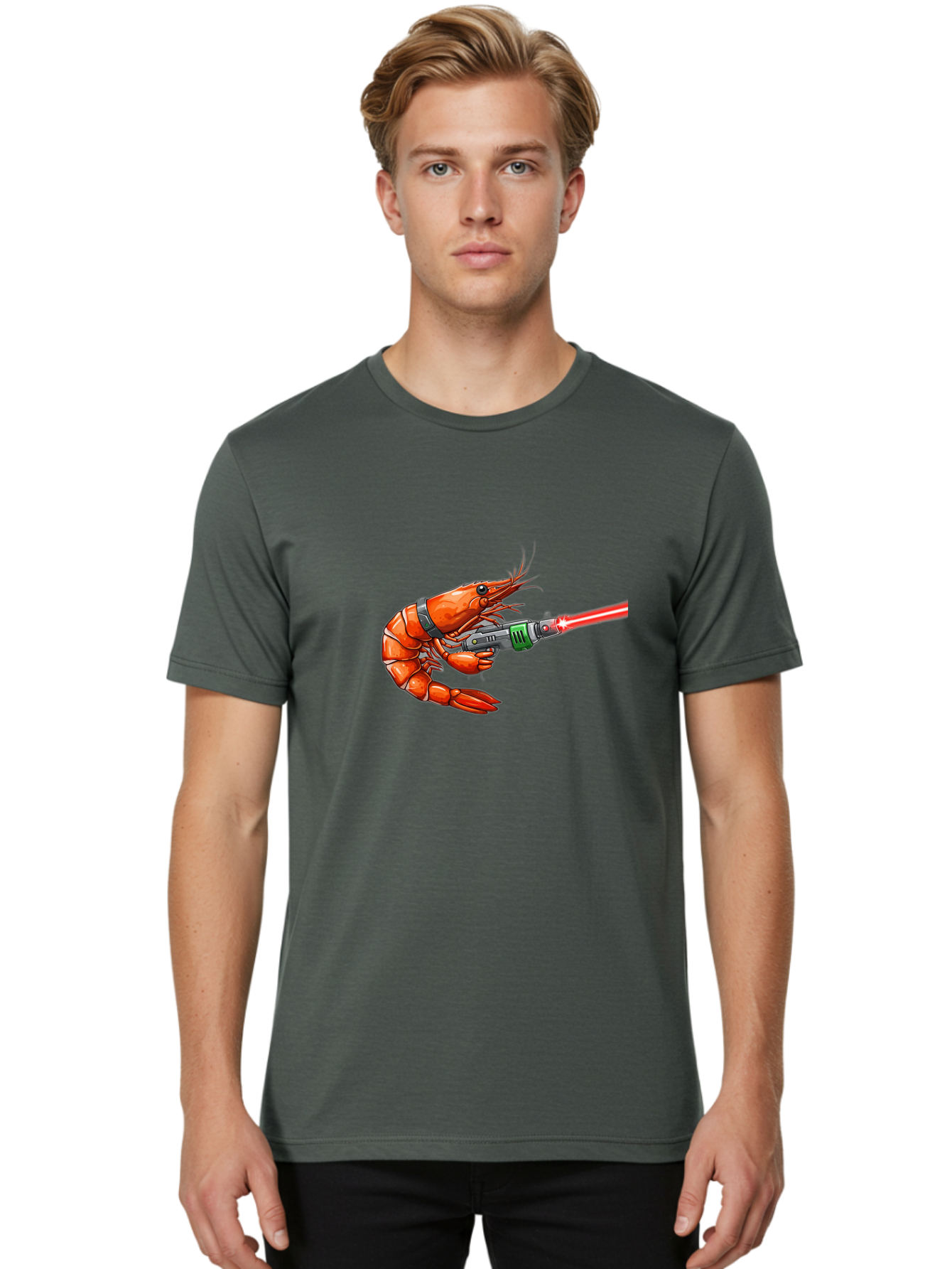 Shrimp-With-Laser-Gun Men'S Graphic Tee, 100% Cotton, Comfortable Casual Summer Wear, Machine Washable, Vintage Camera, Old Camera, Antique Camera, Black Camera, Classic Photography, Photography Equipment, Nostalgic Device, Film Camera, Ban463