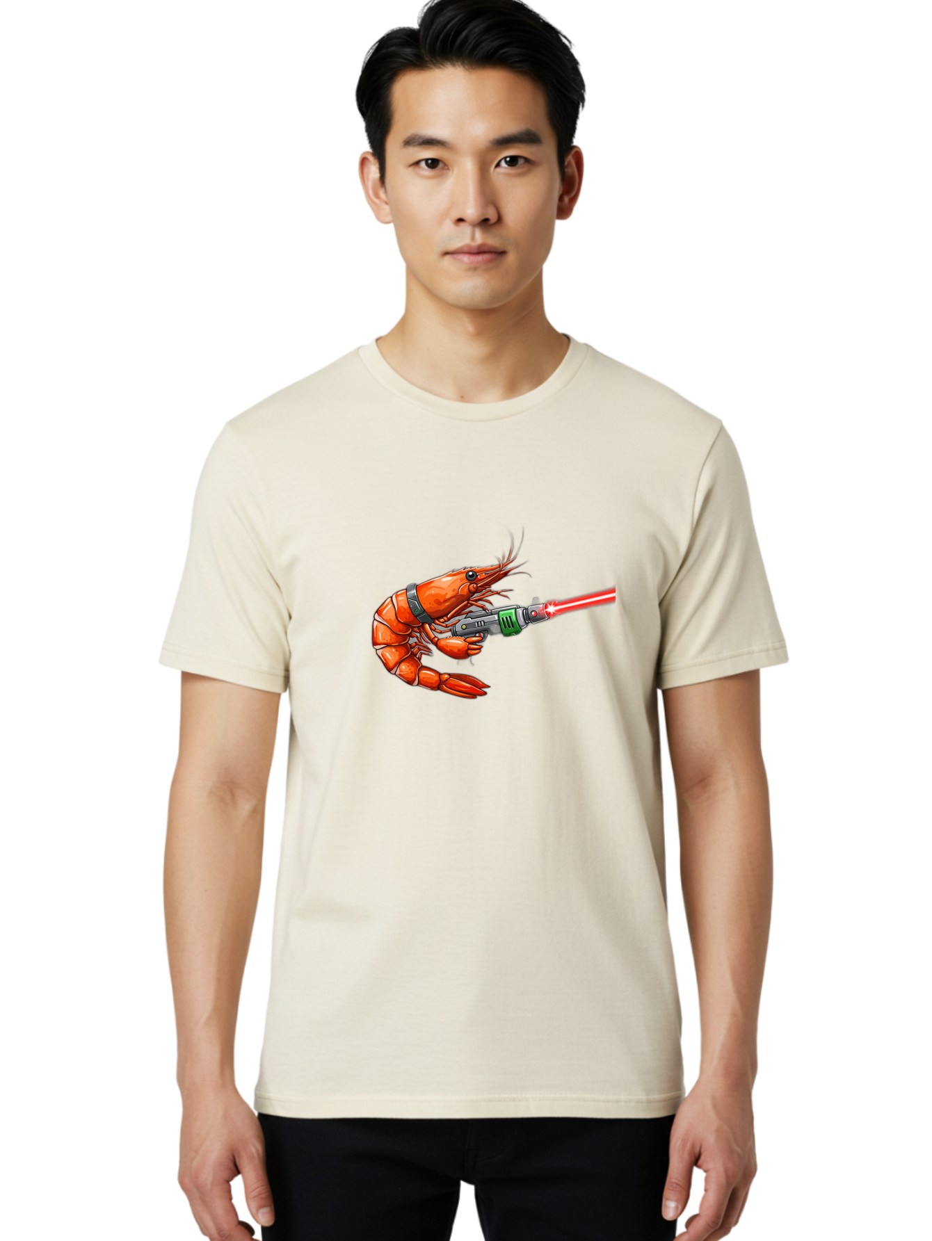 Shrimp-With-Laser-Gun Men'S Graphic Tee, 100% Cotton, Comfortable Casual Summer Wear, Machine Washable, Vintage Camera, Old Camera, Antique Camera, Black Camera, Classic Photography, Photography Equipment, Nostalgic Device, Film Camera, Ban463
