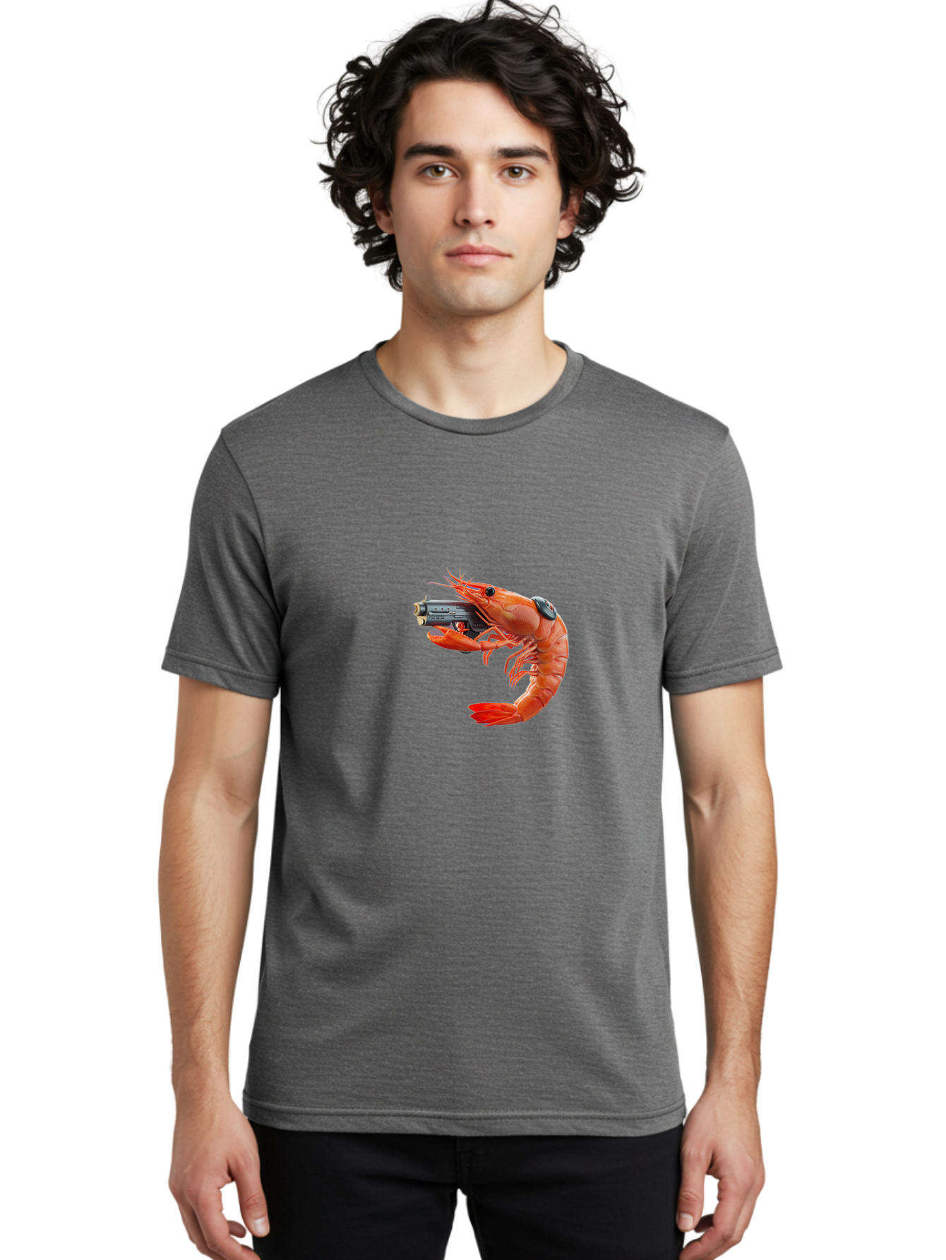 Shrimp-With-Pistol Men'S Graphic Tee, 100% Cotton, Comfortable Casual Summer Wear, Machine Washable, Vintage Camera, Old Camera, Antique Camera, Black Camera, Classic Photography, Photography Equipment, Nostalgic Device, Film Camera, Ban464