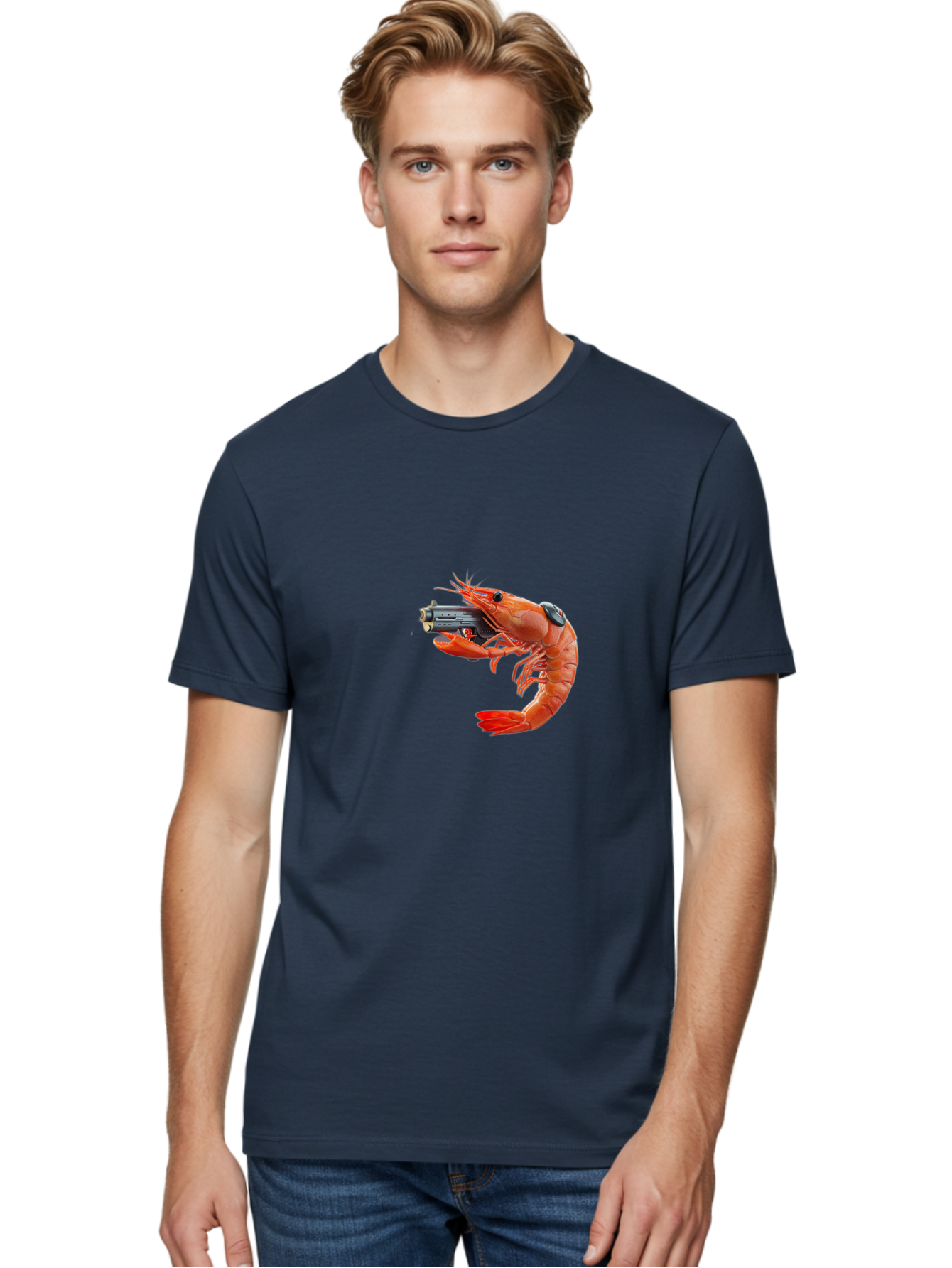 Shrimp-With-Pistol Men'S Graphic Tee, 100% Cotton, Comfortable Casual Summer Wear, Machine Washable, Vintage Camera, Old Camera, Antique Camera, Black Camera, Classic Photography, Photography Equipment, Nostalgic Device, Film Camera, Ban464