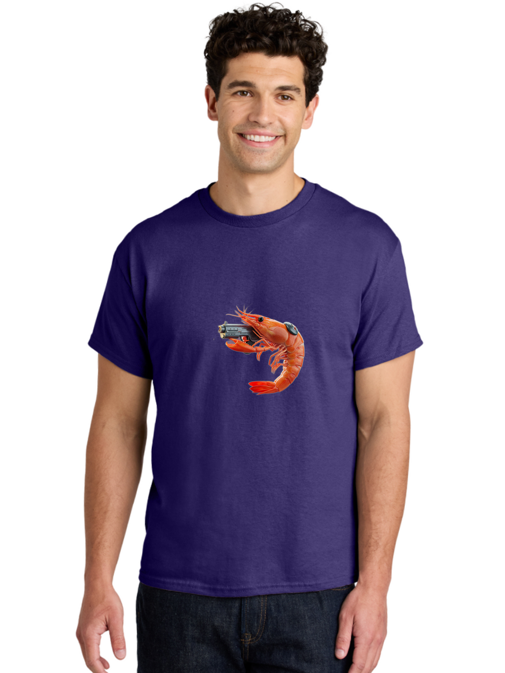 Shrimp-With-Pistol Men'S Graphic Tee, 100% Cotton, Comfortable Casual Summer Wear, Machine Washable, Vintage Camera, Old Camera, Antique Camera, Black Camera, Classic Photography, Photography Equipment, Nostalgic Device, Film Camera, Ban464