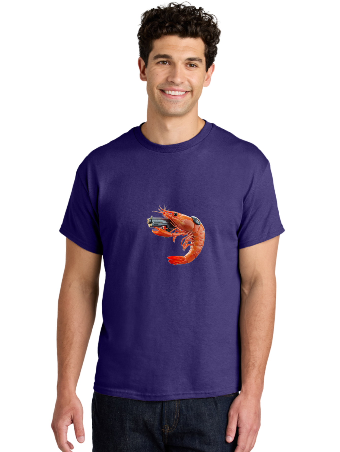 Shrimp-With-Pistol Men'S Graphic Tee, 100% Cotton, Comfortable Casual Summer Wear, Machine Washable, Vintage Camera, Old Camera, Antique Camera, Black Camera, Classic Photography, Photography Equipment, Nostalgic Device, Film Camera, Ban464