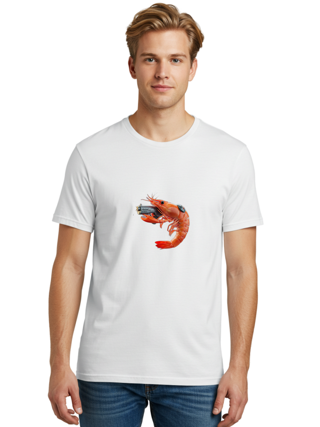Shrimp-With-Pistol Men'S Graphic Tee, 100% Cotton, Comfortable Casual Summer Wear, Machine Washable, Vintage Camera, Old Camera, Antique Camera, Black Camera, Classic Photography, Photography Equipment, Nostalgic Device, Film Camera, Ban464