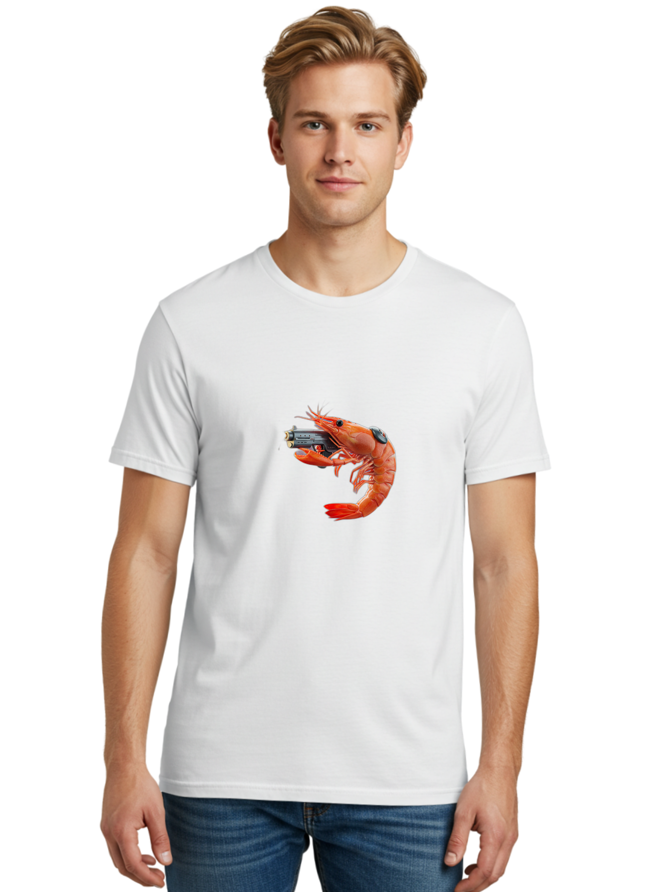 Shrimp-With-Pistol Men'S Graphic Tee, 100% Cotton, Comfortable Casual Summer Wear, Machine Washable, Vintage Camera, Old Camera, Antique Camera, Black Camera, Classic Photography, Photography Equipment, Nostalgic Device, Film Camera, Ban464