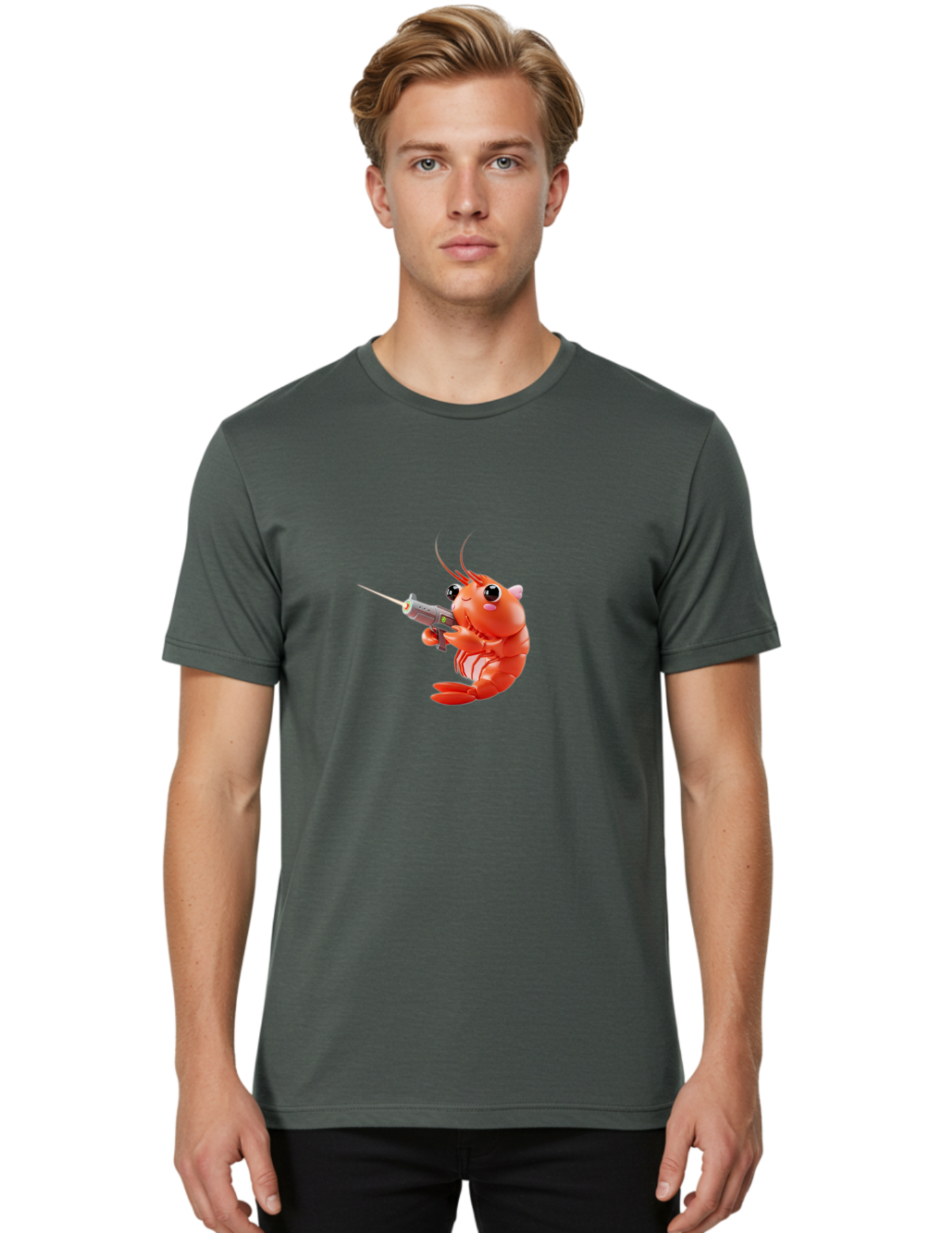 Shrimp-With-Uzi Men'S Graphic Tee, 100% Cotton, Comfortable Casual Summer Wear, Machine Washable, Vintage Camera, Old Camera, Antique Camera, Black Camera, Classic Photography, Photography Equipment, Nostalgic Device, Film Camera, Camera Art Ban465