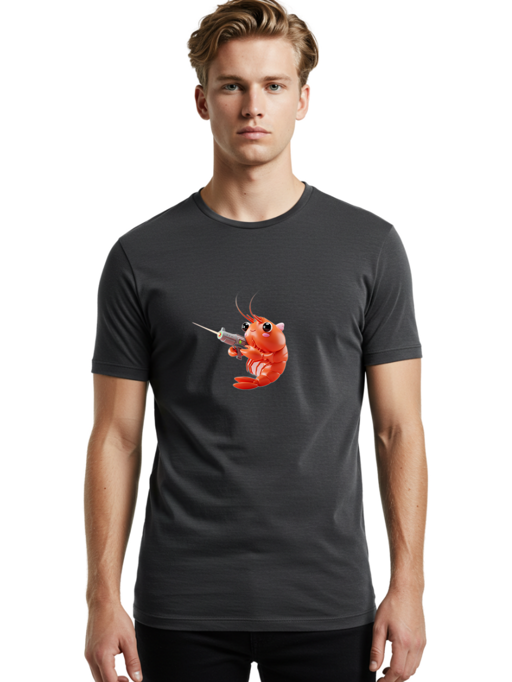 Shrimp-With-Uzi Men'S Graphic Tee, 100% Cotton, Comfortable Casual Summer Wear, Machine Washable, Vintage Camera, Old Camera, Antique Camera, Black Camera, Classic Photography, Photography Equipment, Nostalgic Device, Film Camera, Camera Art Ban465