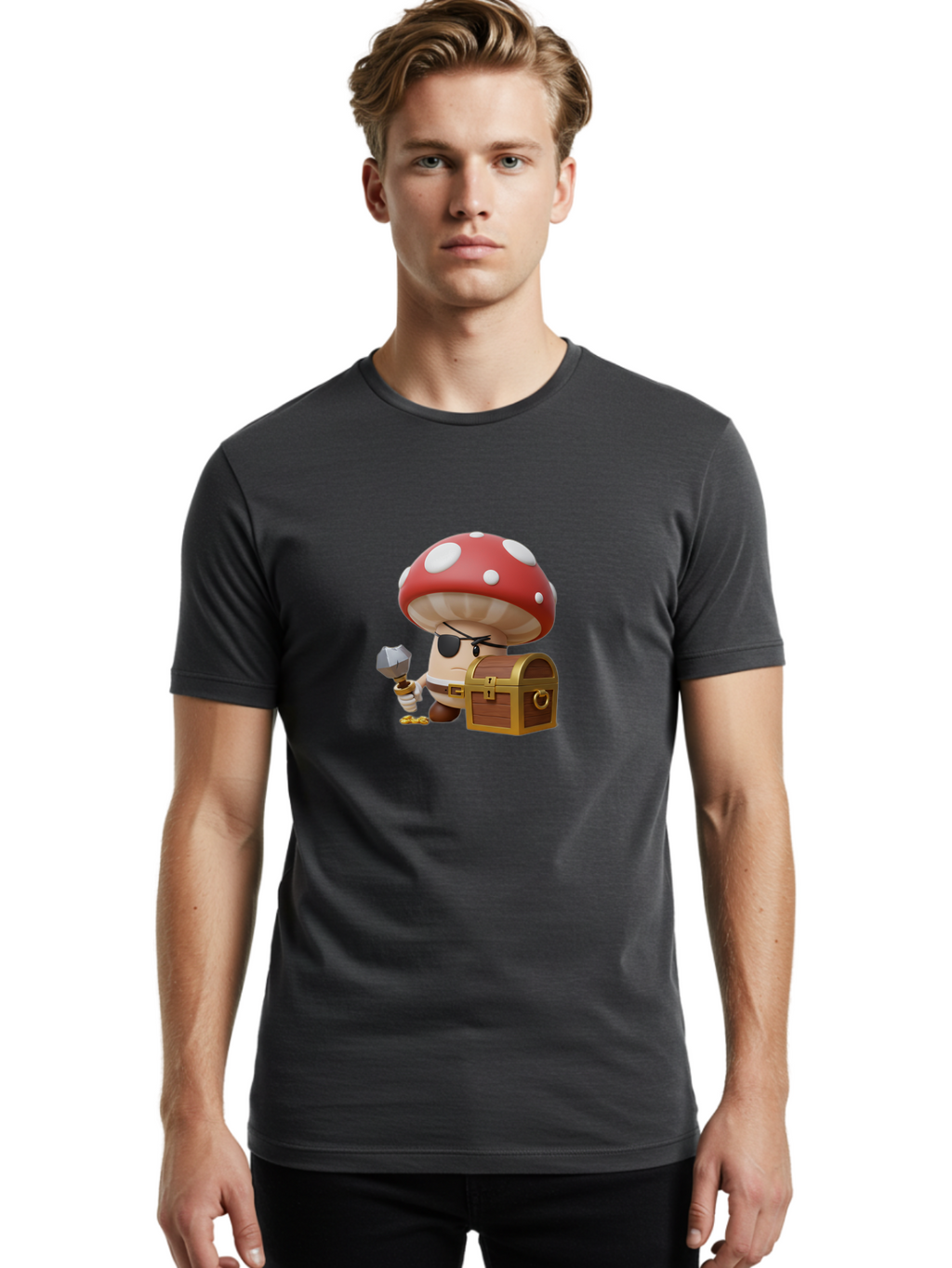 Shroom-Pirate Men'S Graphic Tee, 100% Cotton, Comfortable Casual Summer Wear, Machine Washable, Vintage Camera, Old Camera, Antique Camera, Black Camera, Classic Photography, Photography Equipment, Nostalgic Device, Film Camera, Camera Art Ban466