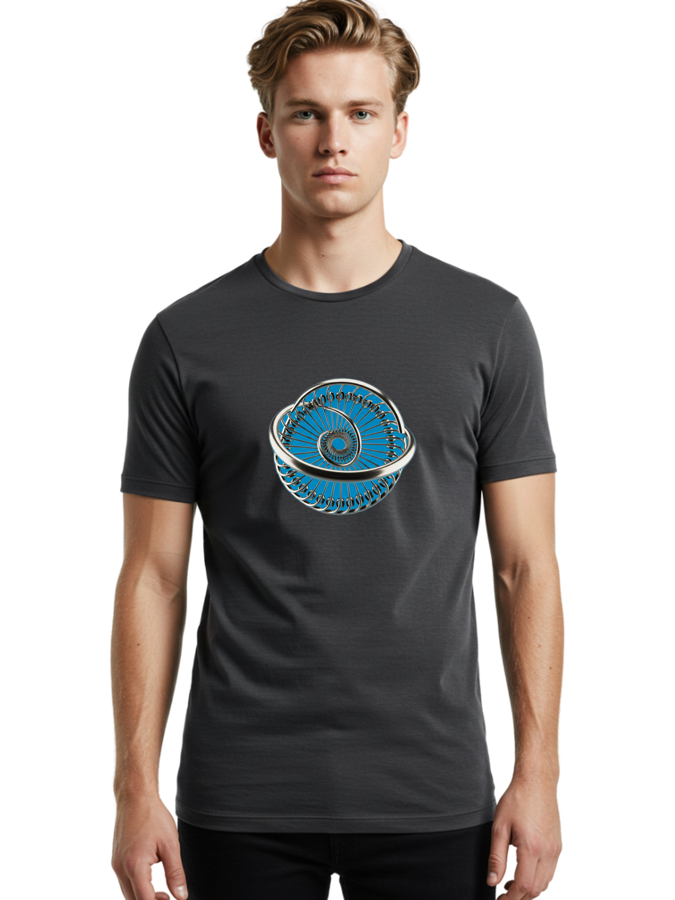 Silver-Spiral Men'S Graphic Tee, 100% Cotton, Comfortable Casual Summer Wear, Machine Washable, Vintage Camera, Old Camera, Antique Camera, Black Camera, Classic Photography, Photography Equipment, Nostalgic Device, Film Camera, Camera Art Ban470