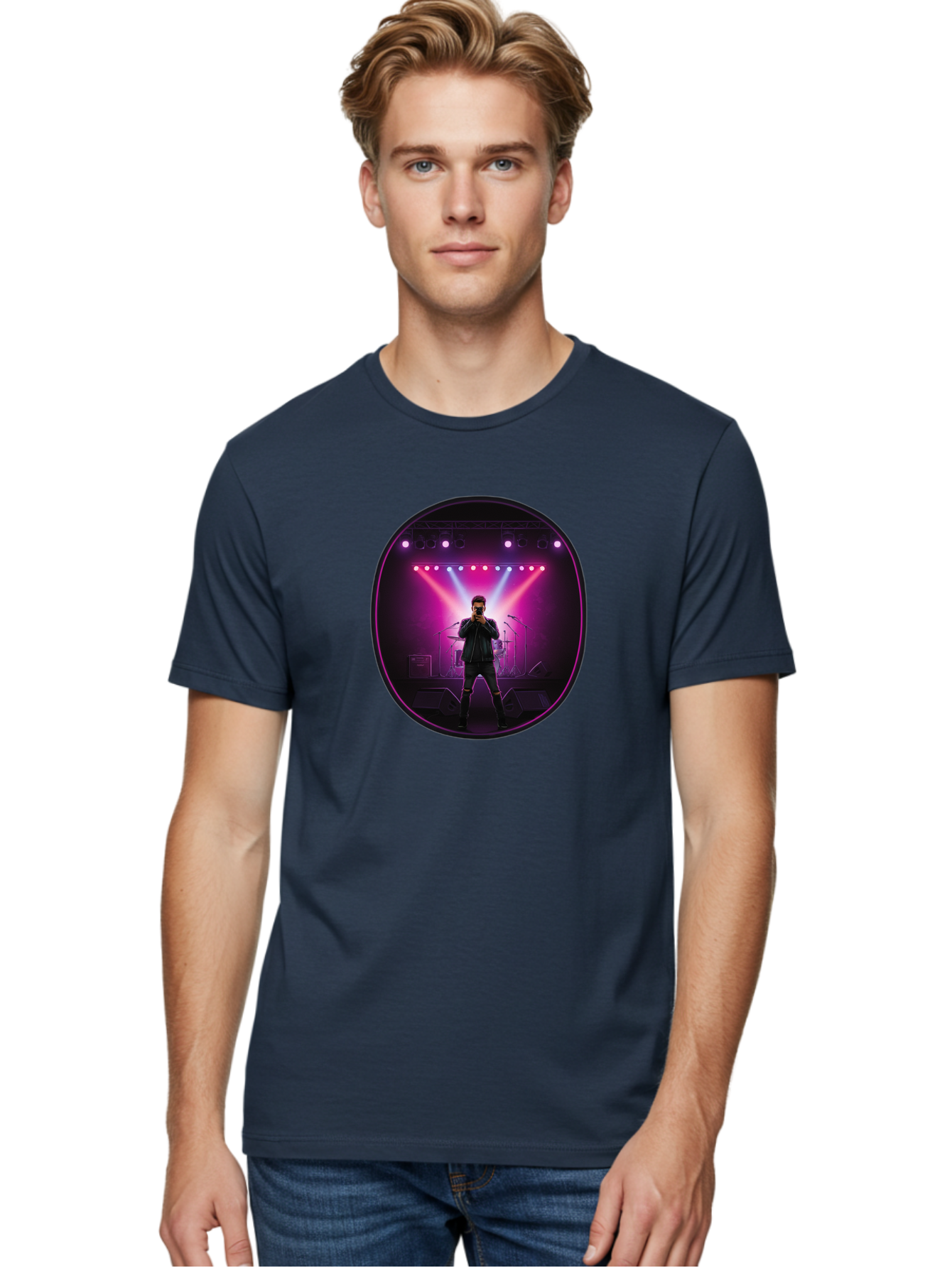 Singer-On-Stage Men'S Graphic Tee, 100% Cotton, Comfortable Casual Summer Wear, Machine Washable, Vintage Camera, Old Camera, Antique Camera, Black Camera, Classic Photography, Photography Equipment, Nostalgic Device, Film Camera, Camera Art Ban472
