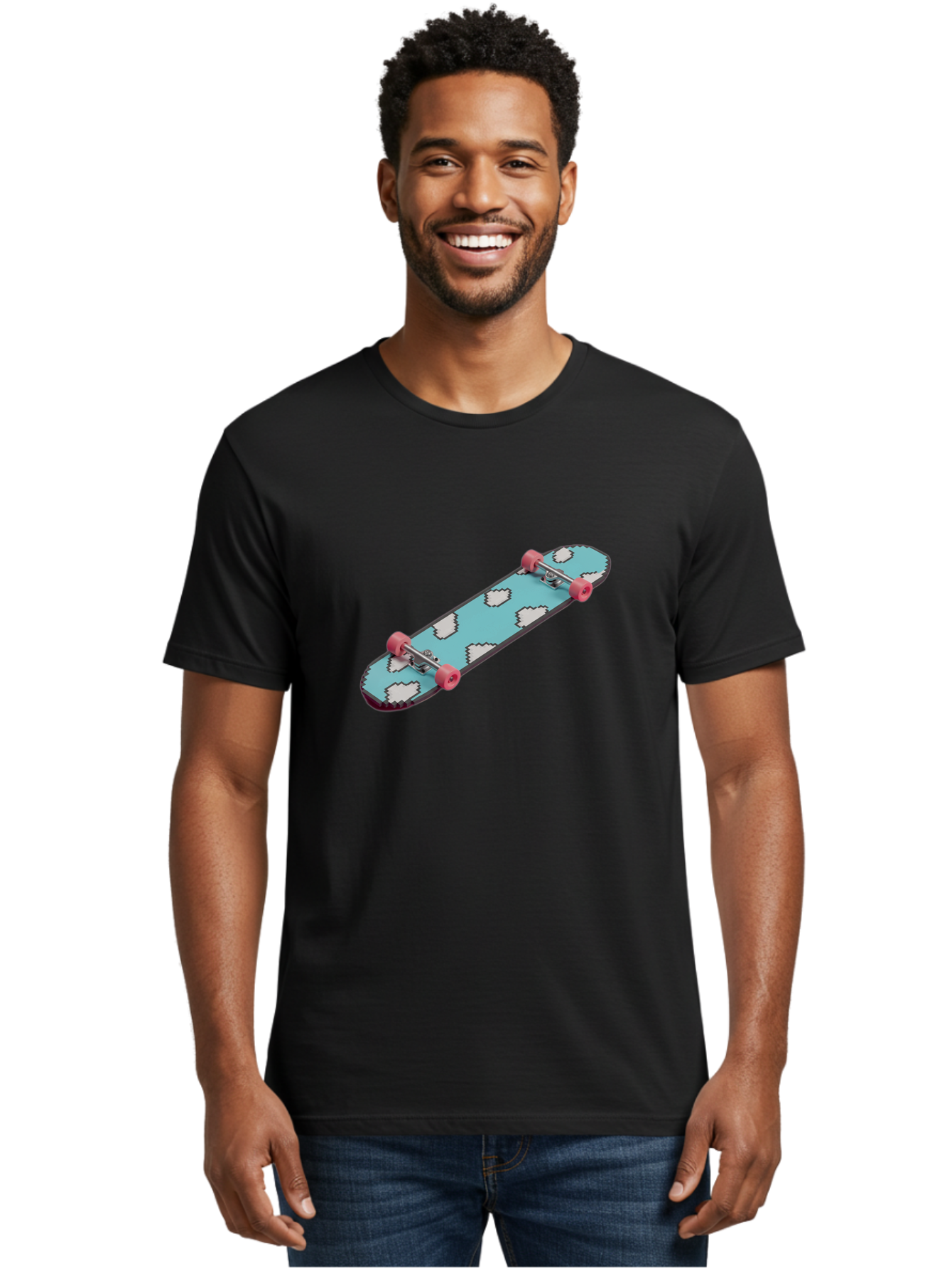 Skateboard-With-Clouds Men'S Graphic Tee, 100% Cotton, Comfortable Casual Summer Wear, Machine Washable, Vintage Camera, Old Camera, Antique Camera, Black Camera, Classic Photography, Photography Equipment, Nostalgic Device, Film Camera, Ban474