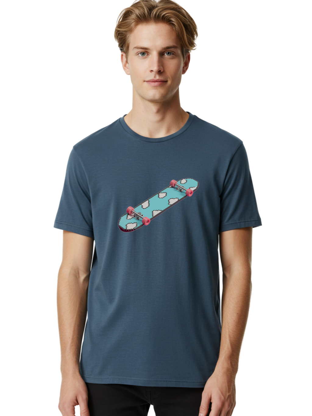 Skateboard-With-Clouds Men'S Graphic Tee, 100% Cotton, Comfortable Casual Summer Wear, Machine Washable, Vintage Camera, Old Camera, Antique Camera, Black Camera, Classic Photography, Photography Equipment, Nostalgic Device, Film Camera, Ban474