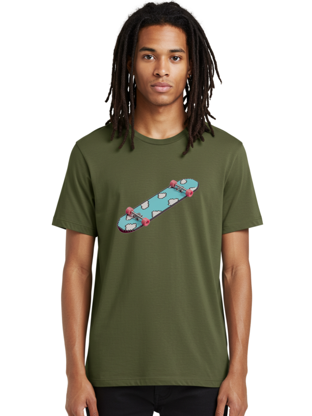 Skateboard-With-Clouds Men'S Graphic Tee, 100% Cotton, Comfortable Casual Summer Wear, Machine Washable, Vintage Camera, Old Camera, Antique Camera, Black Camera, Classic Photography, Photography Equipment, Nostalgic Device, Film Camera, Ban474
