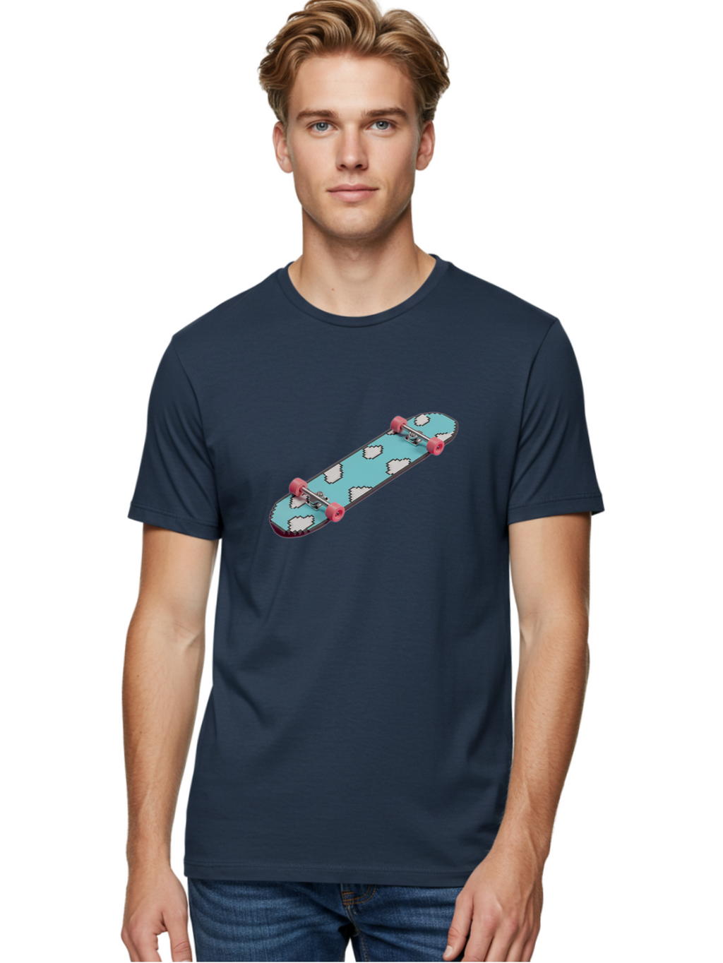 Skateboard-With-Clouds Men'S Graphic Tee, 100% Cotton, Comfortable Casual Summer Wear, Machine Washable, Vintage Camera, Old Camera, Antique Camera, Black Camera, Classic Photography, Photography Equipment, Nostalgic Device, Film Camera, Ban474